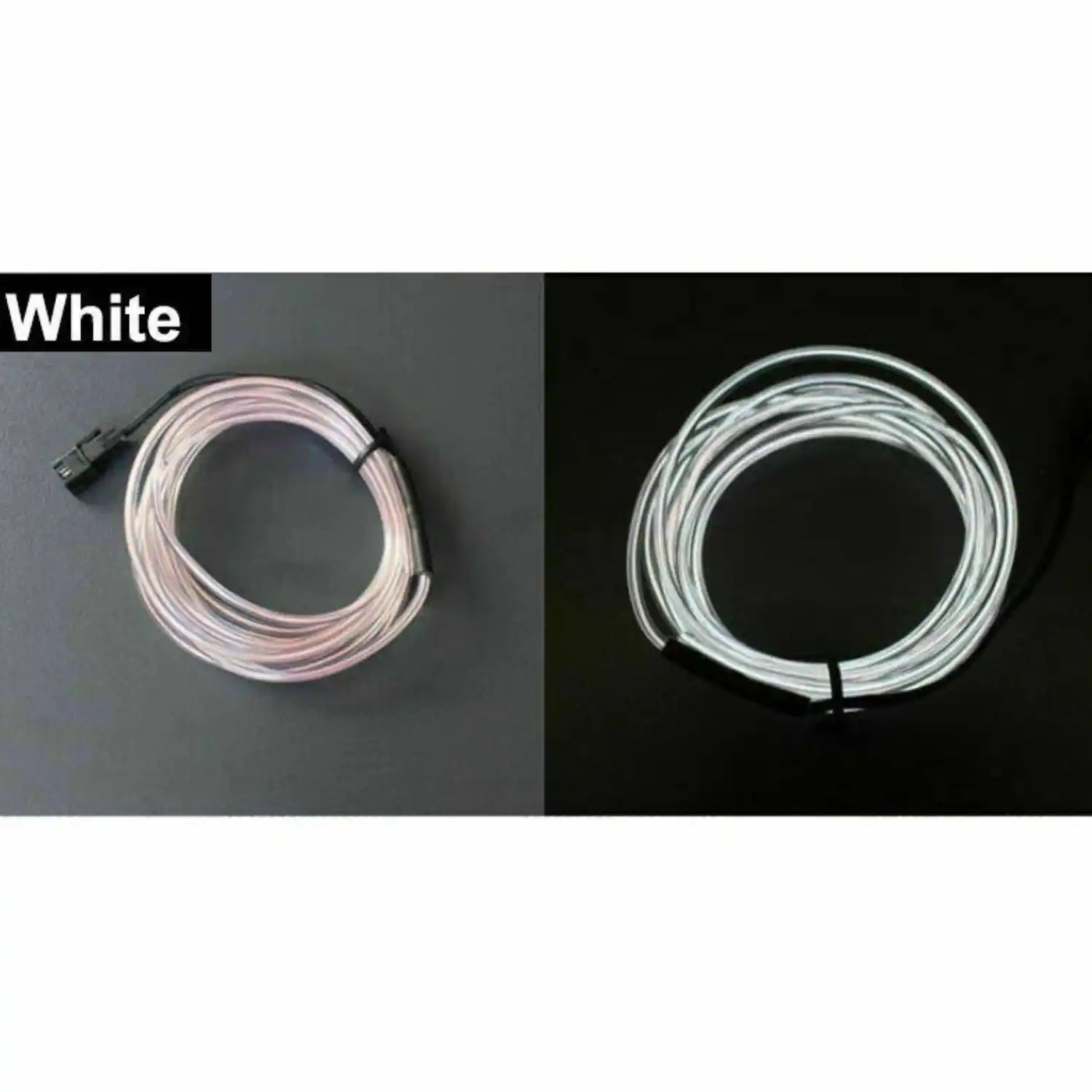 Back. Home Collection - 6.56Ft Battery Powered Neon LED EL Wire String Light White - White.