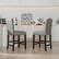 Alt View 1. Costway - Costway Set of 2 Upholstered Bar stools 25" Counter Height Chairs with Rubber Wood Legs - Grey.