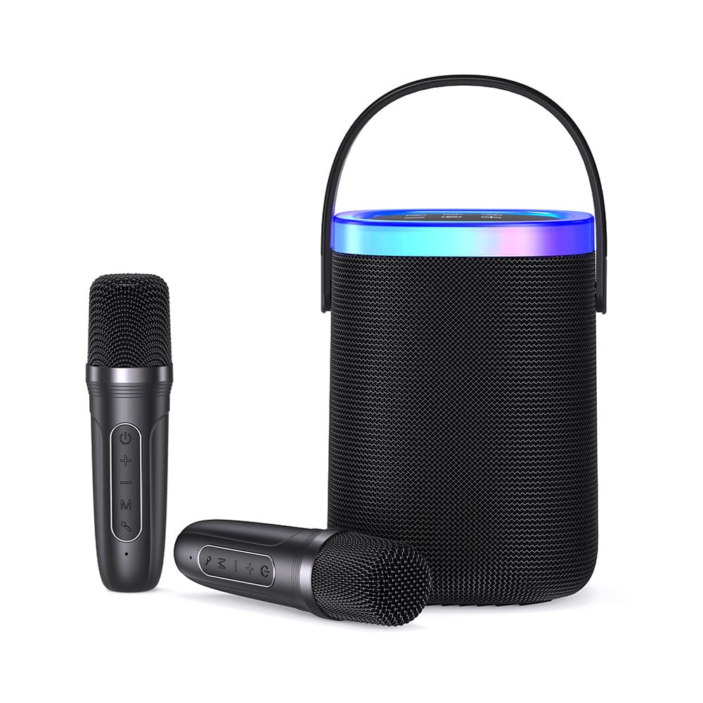 PRIMEPLUS - Portable Karaoke Machines with 2 Wireless Microphones, Bluetooth Karaoke Speaker, RGB Lighting for Home & Outdoor