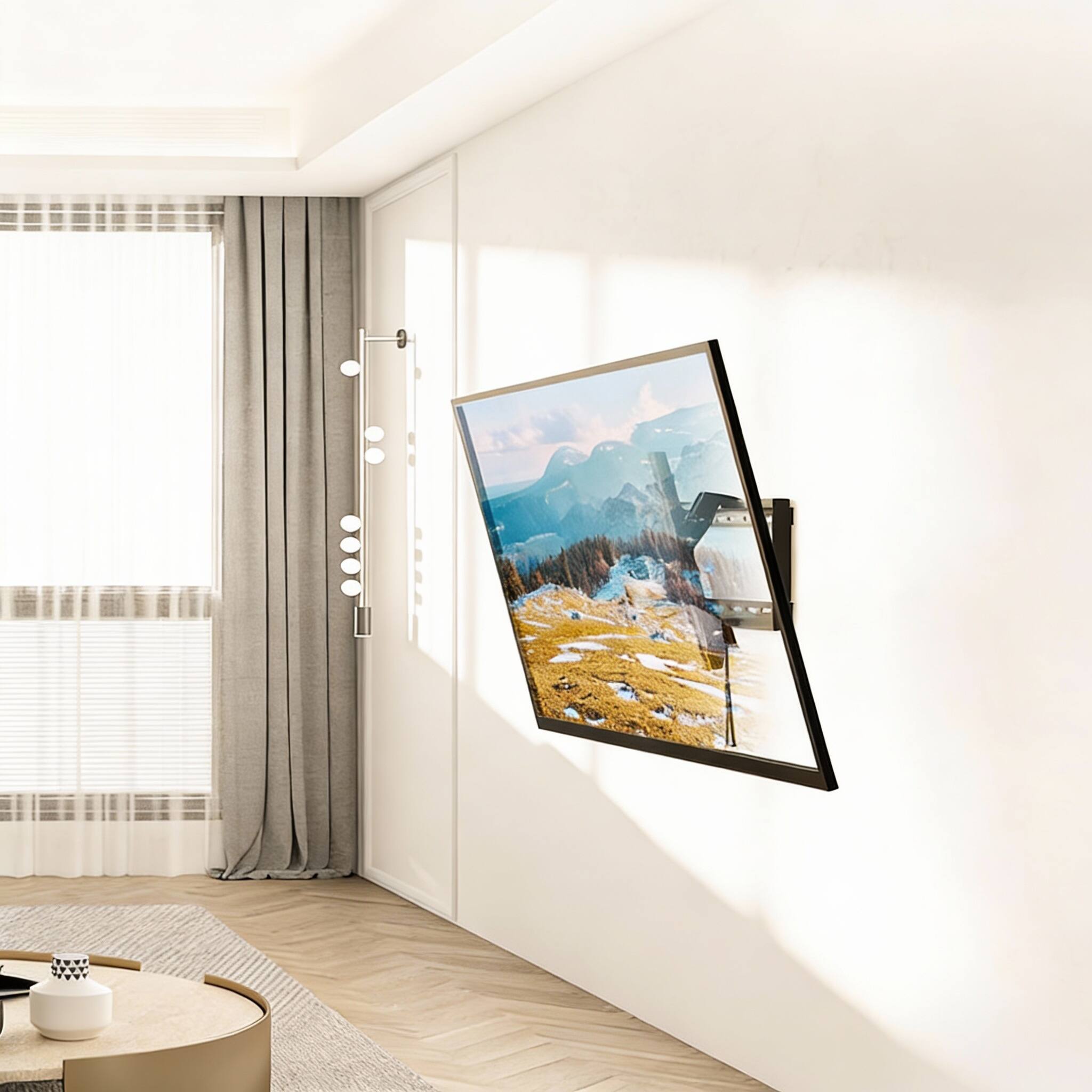 Alt View 1. Frangdom - Black Low-Profile Tilt TV Mount 37-75" 132lb VESA 600x400 24" Stud - Silver Grey.