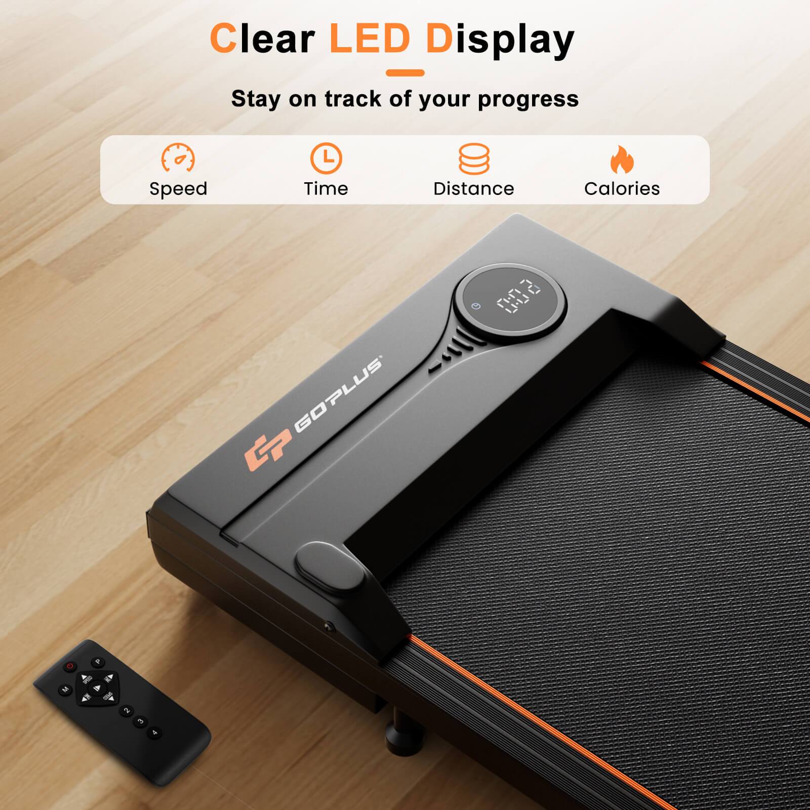 Clear LED Display  
Stay on track of your progress  

Speed  
Time  
Distance  
Calories  

GOPLUS G 600