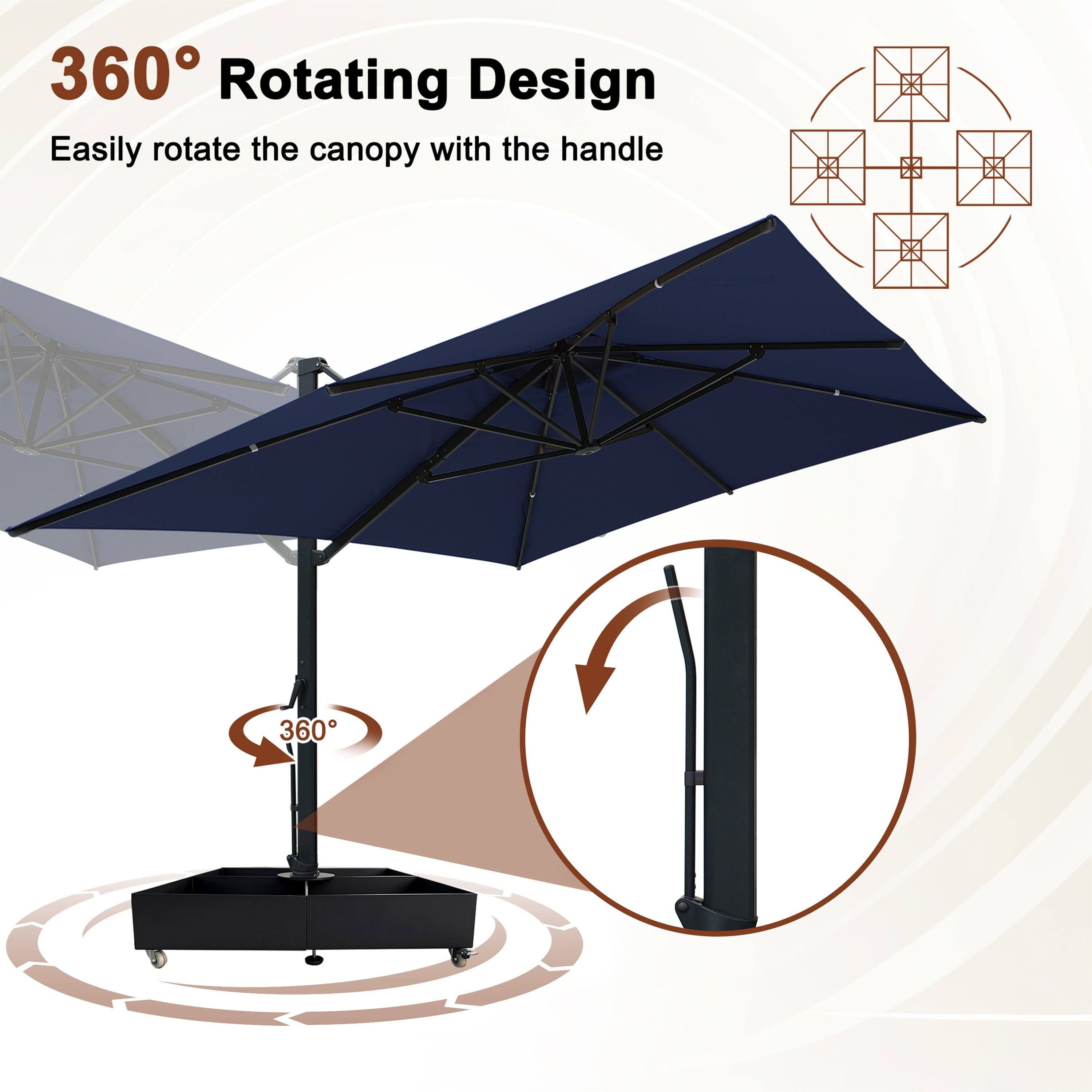 360° Rotating Design  
Easily rotate the canopy with the handle