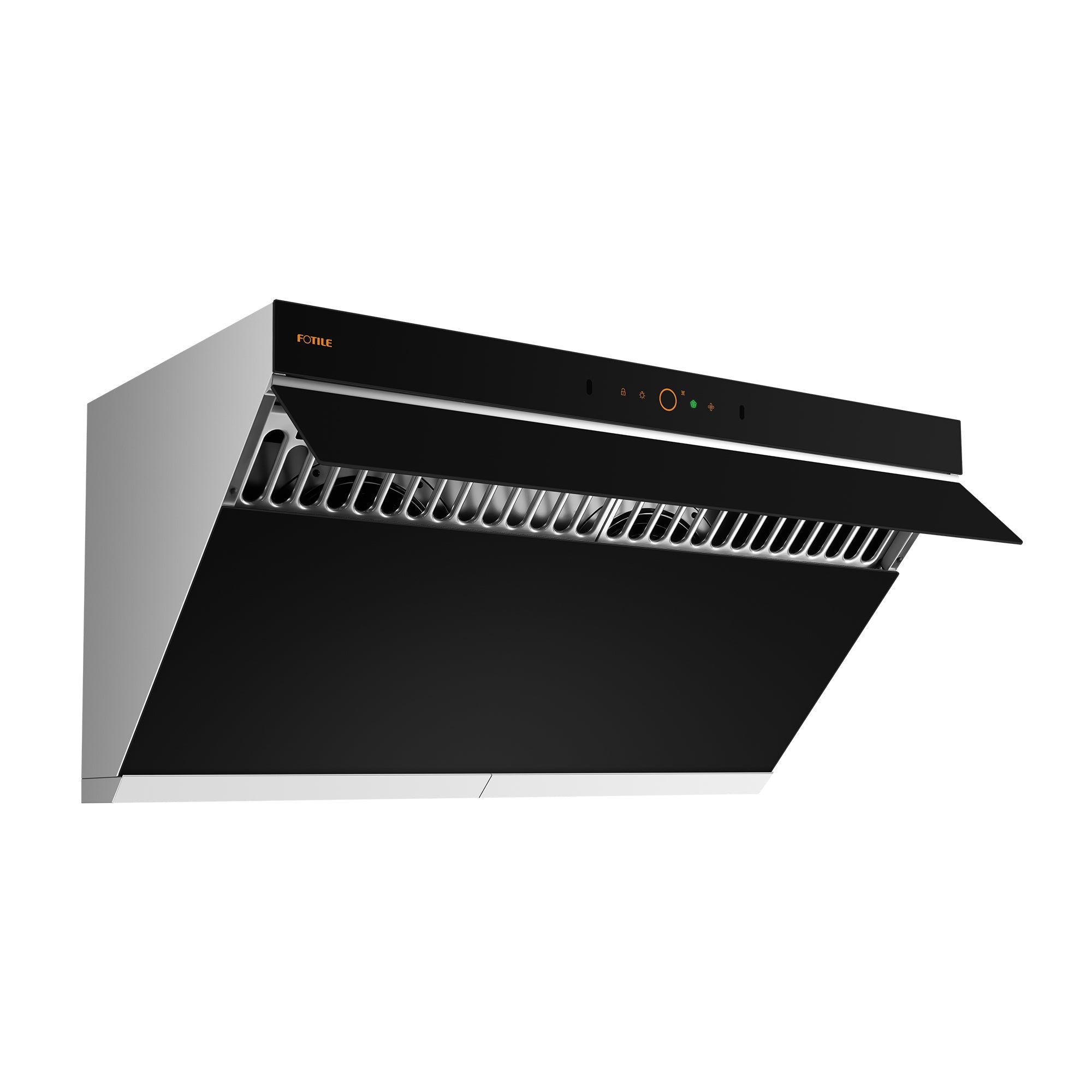 Back. FOTILE - FOTILE 36" 1100CFM Under Cabinet|Wall Mount Range Hood in Black Tempered Glass - Black.