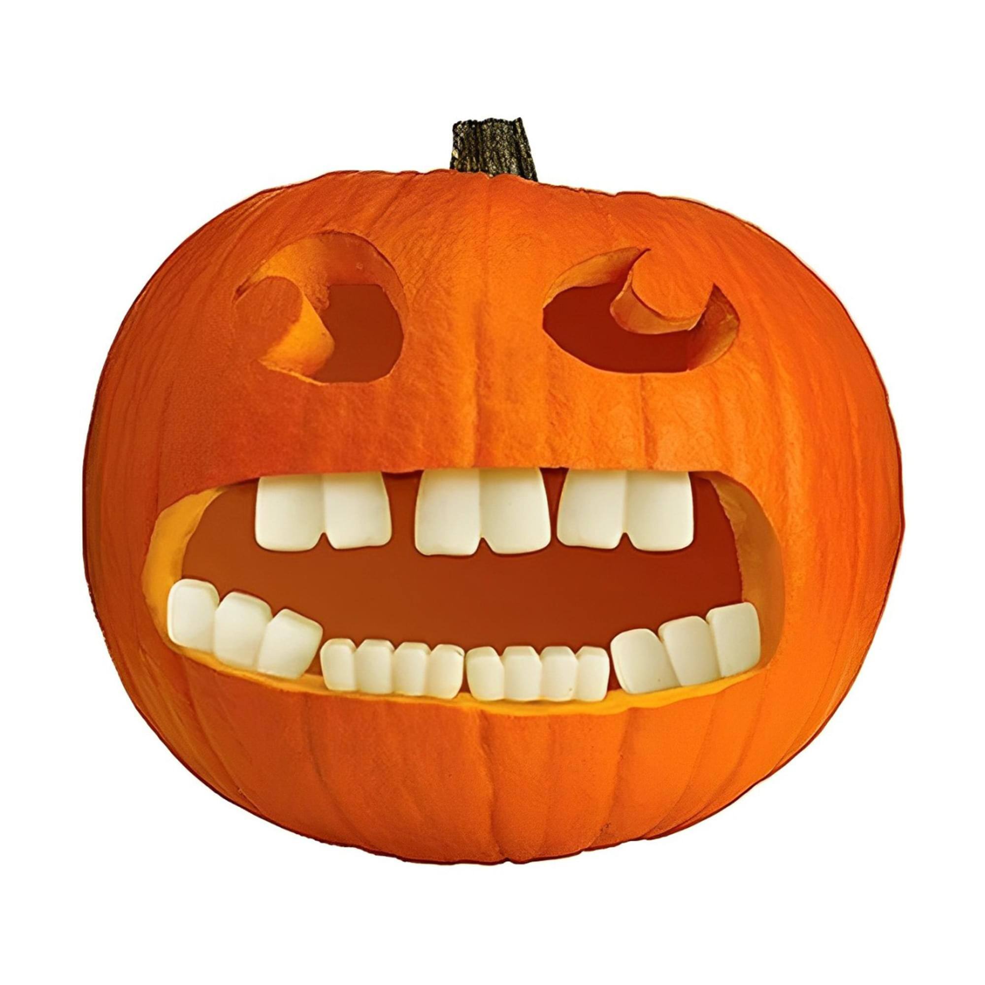 Front. Funworld - Halloween Pumpkin Accessory Kit | Buck Teeth - White.