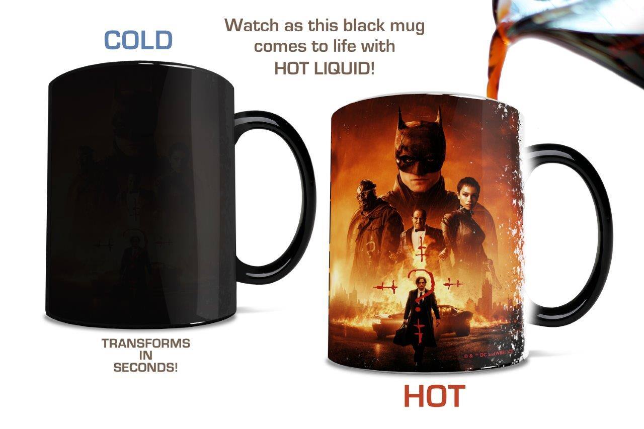 COLD  
Watch as this black mug comes to life with HOT LIQUID!  
TRANSFORMS IN SECONDS!  

HOT