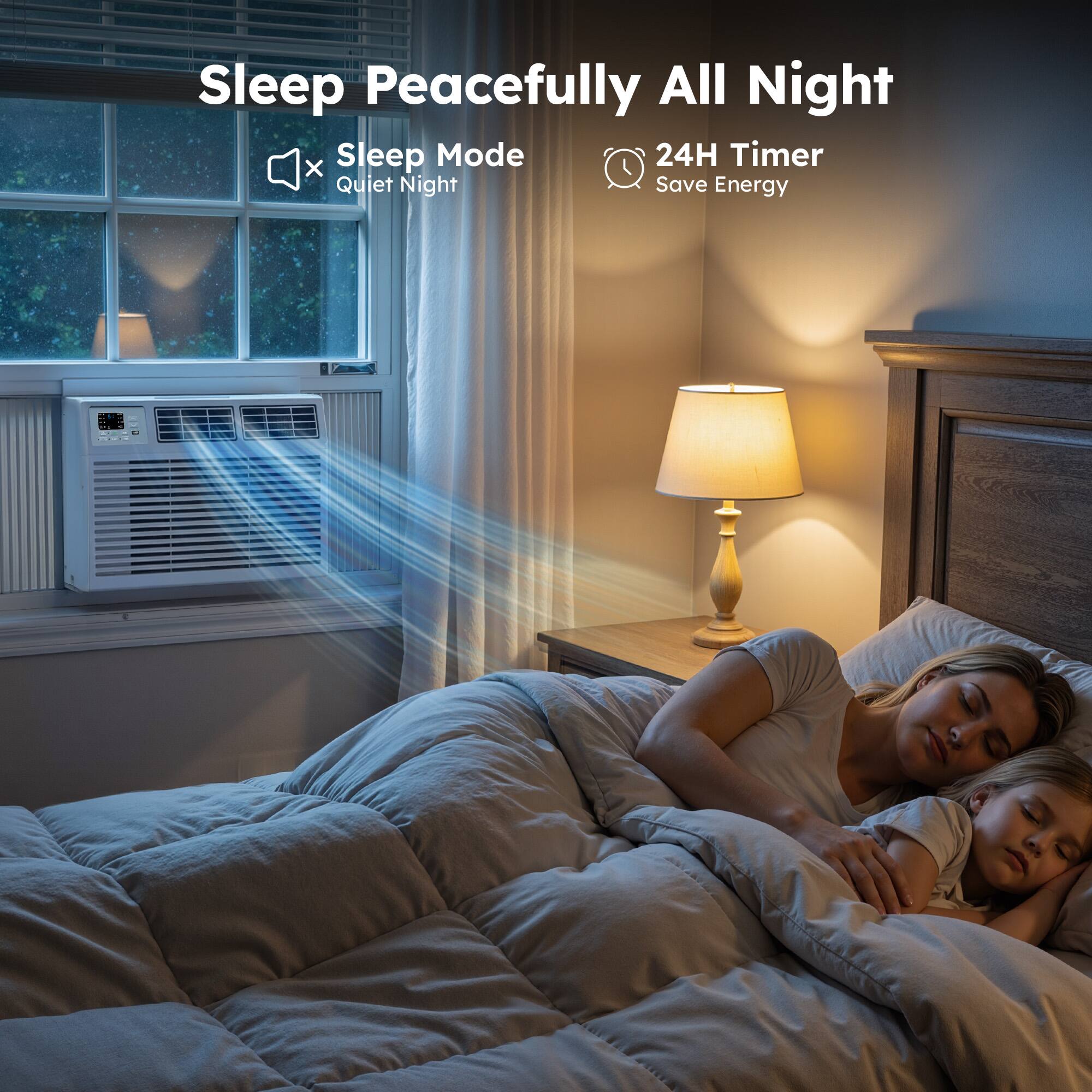 Sleep Peacefully All Night  
Sleep Mode  
Quiet Night  
24H Timer  
Save Energy