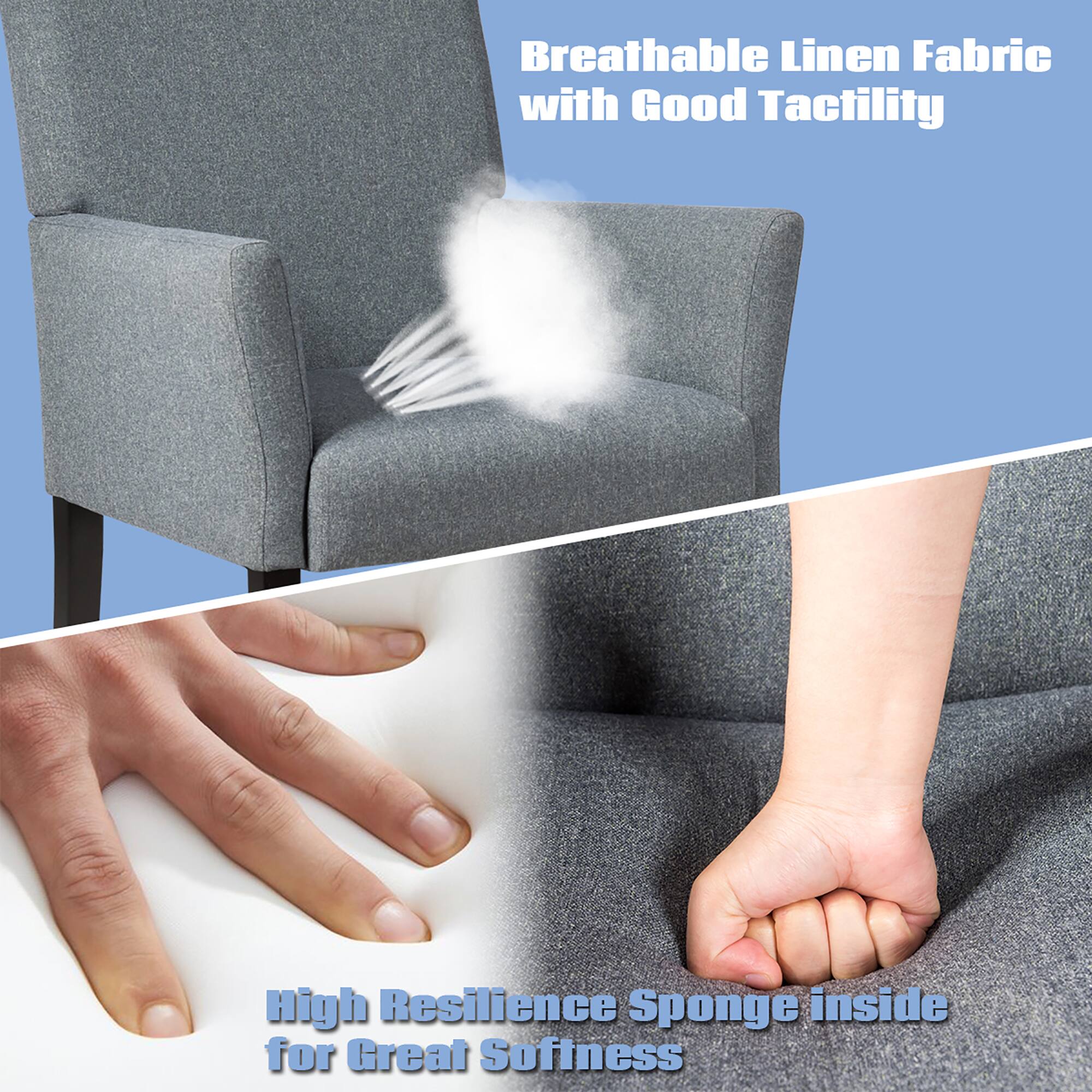 Breathable Linen Fabric with Good Tactility, High Resilience Sponge inside for Great Softness