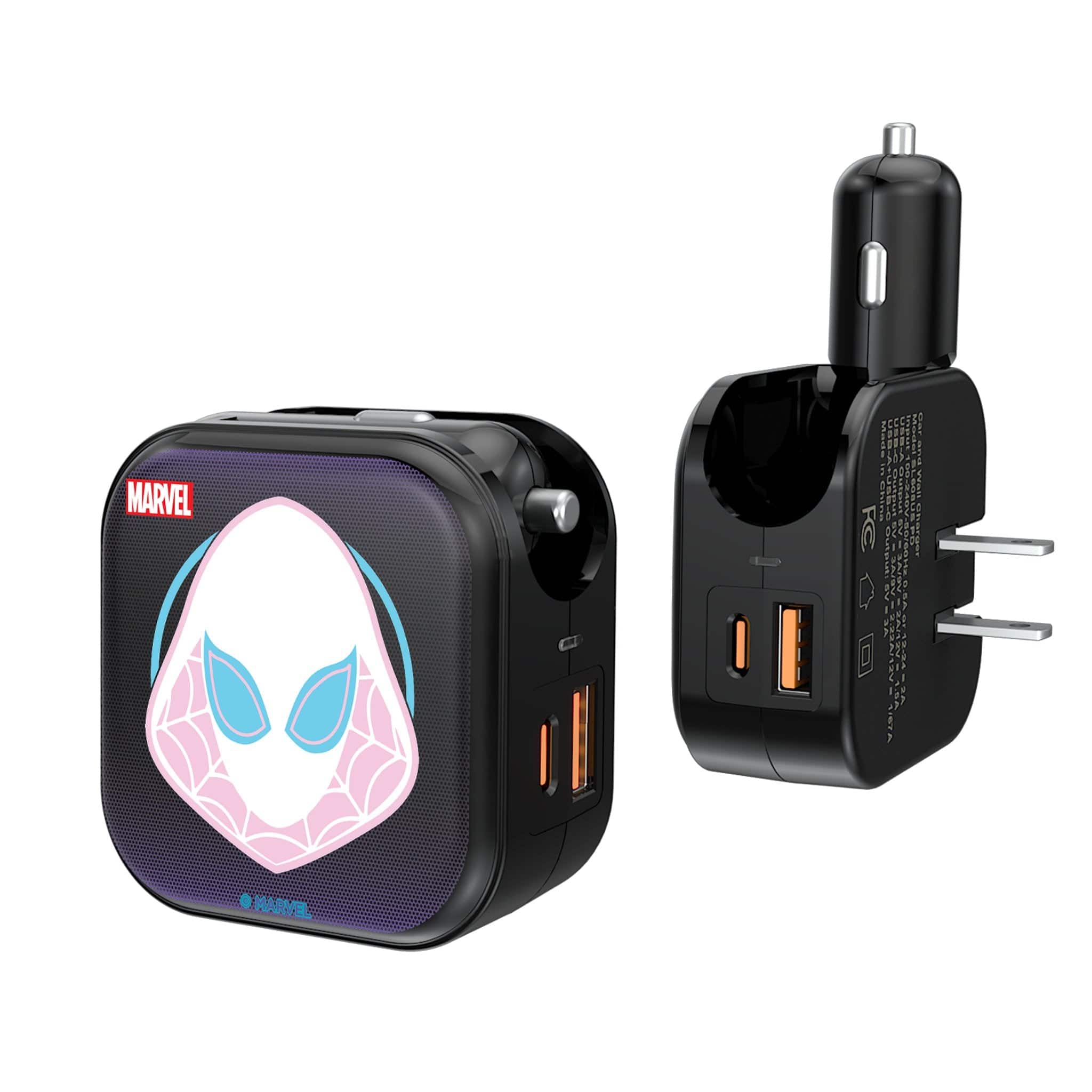 Keyscaper - Marvel Grid 2 in 1 USB A/C Charger - Spider-Gwen