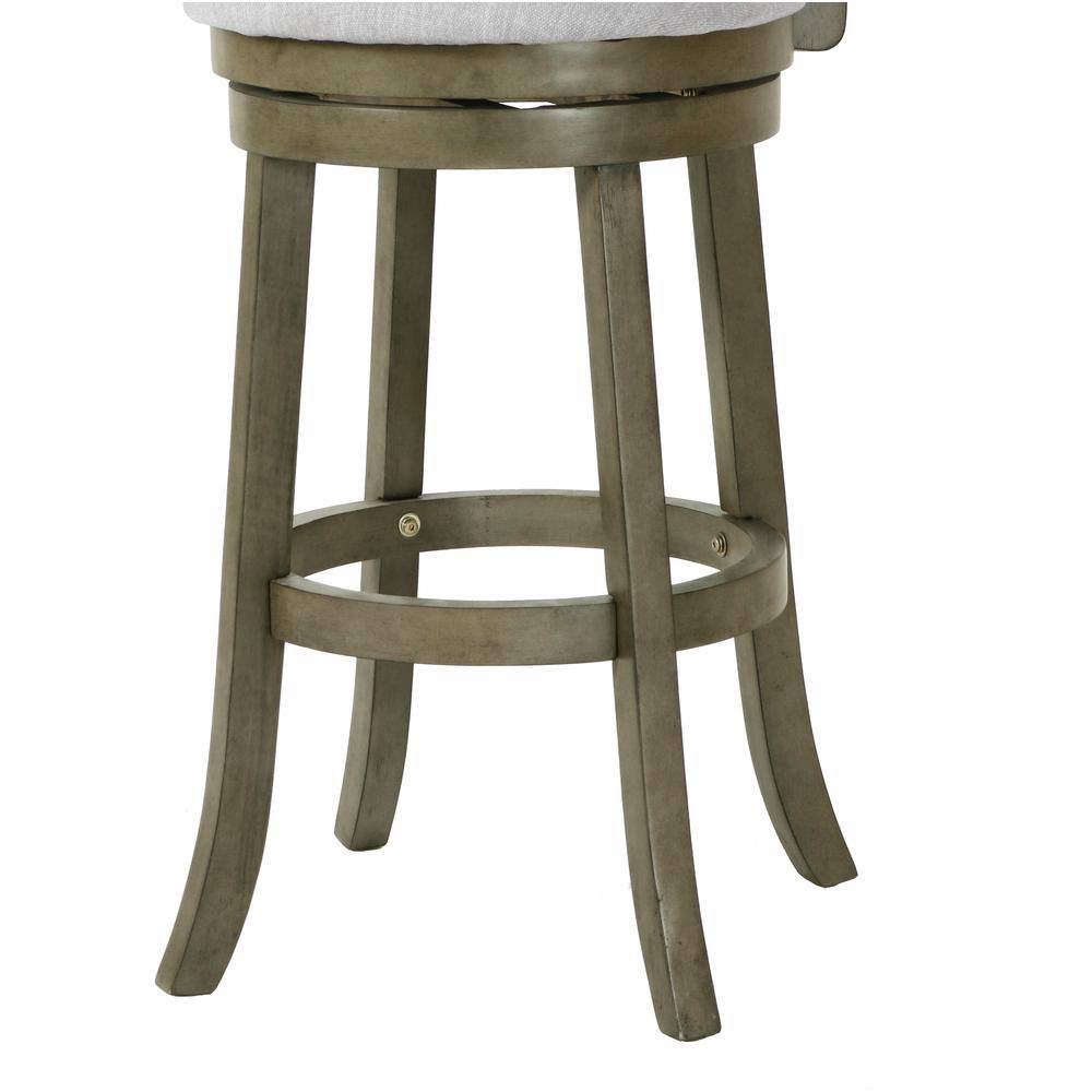 Alt View 1. New Classic Furniture - Manchester 29" Solid Wood Bar Stool with Fabric Seat in Ant Gray - Gray.