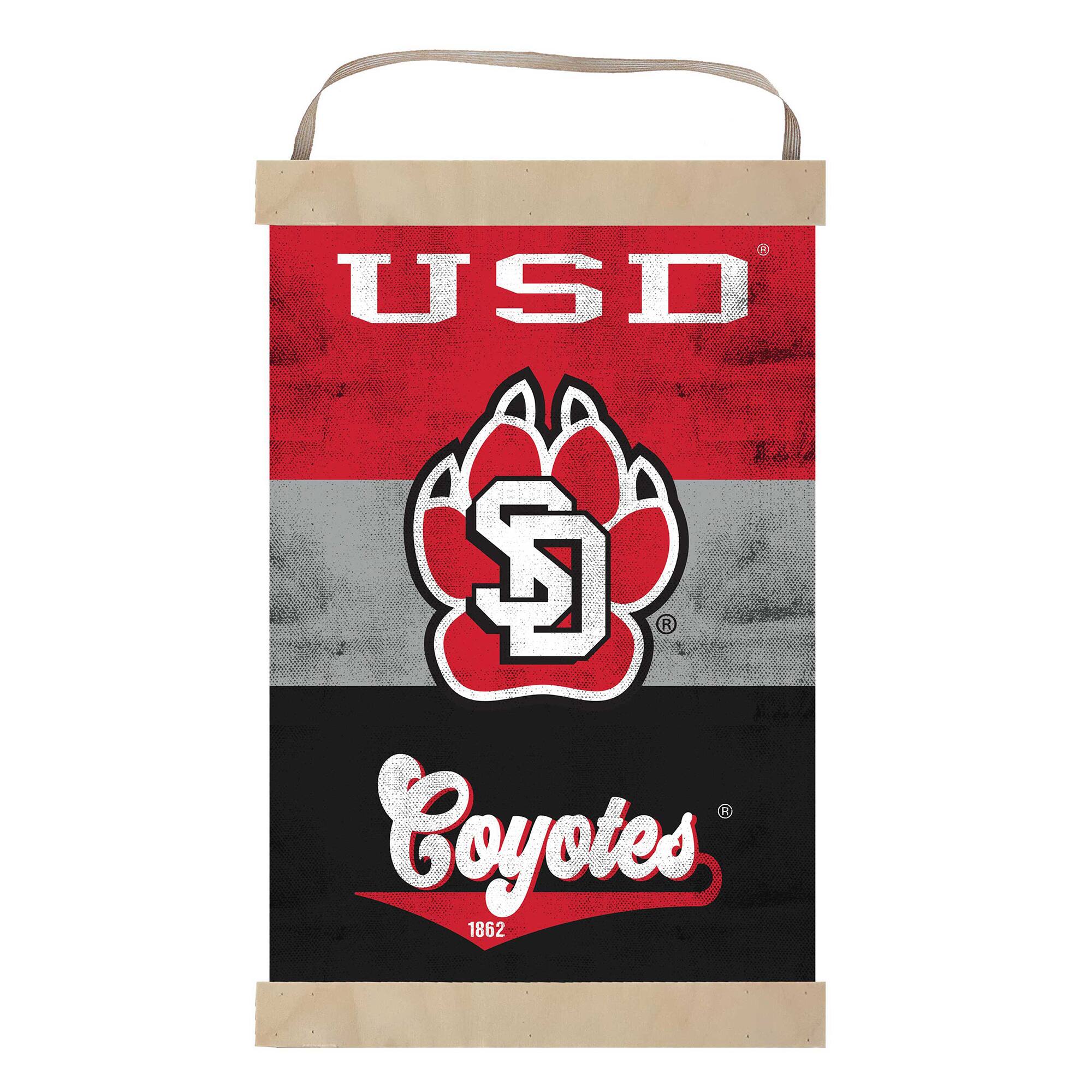South Dakota Coyotes Retro Logo Banner Sign