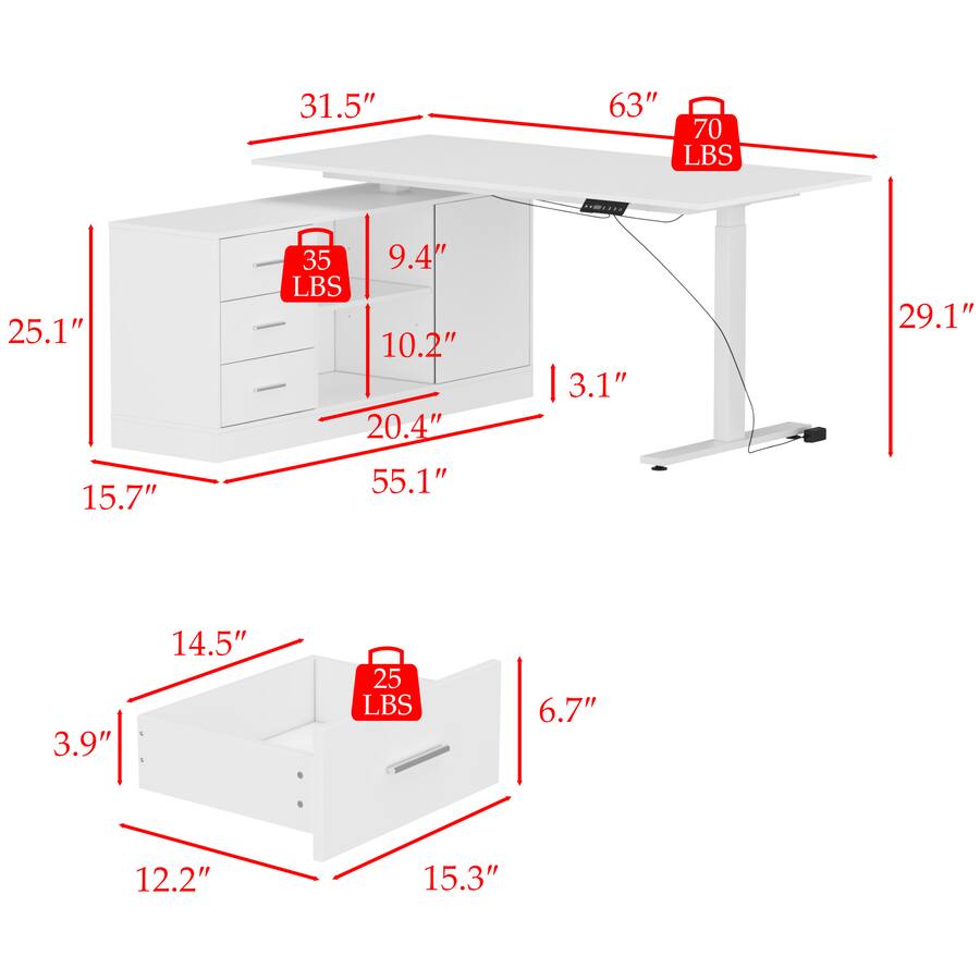 FUFU & GAGA FUFU&GAGA Electric Height Adjustable Desk with