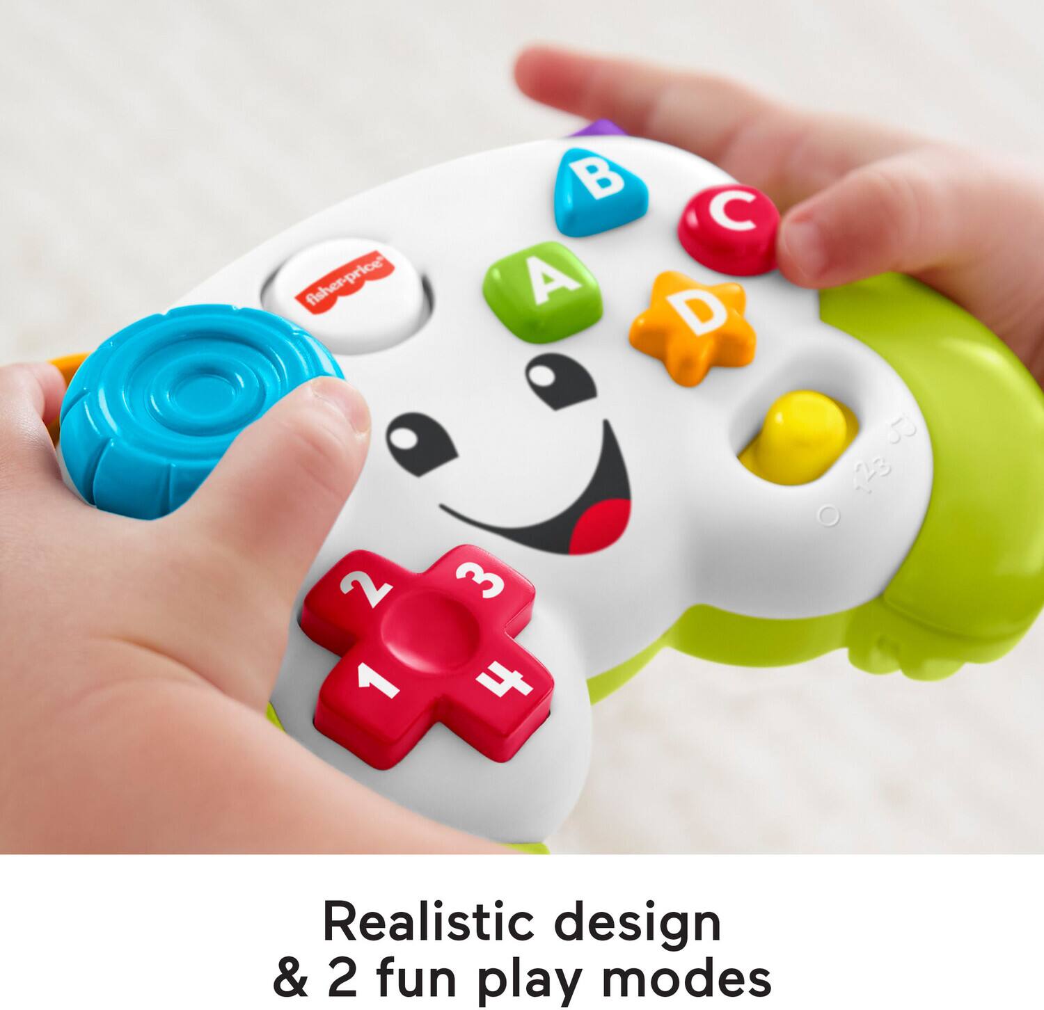fisher-price B C A D 2 1 3 4 J 123 Realistic design & 2 fun play modes