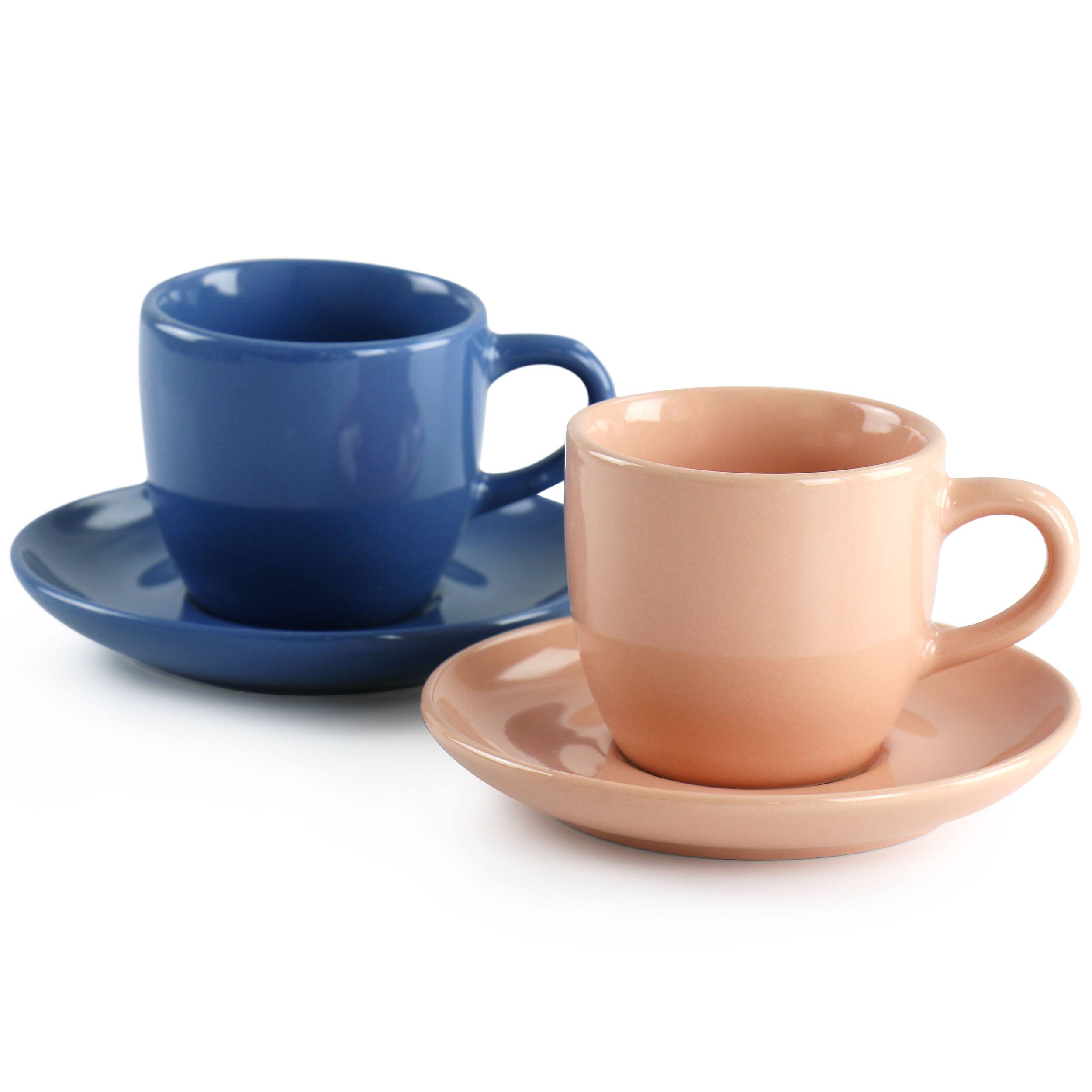 Alt View 5. Mr. Coffee - Mr. Coffee 12 Piece 3oz Stoneware Espresso Cup and Saucer Set in Assorted Colors - Assorted.
