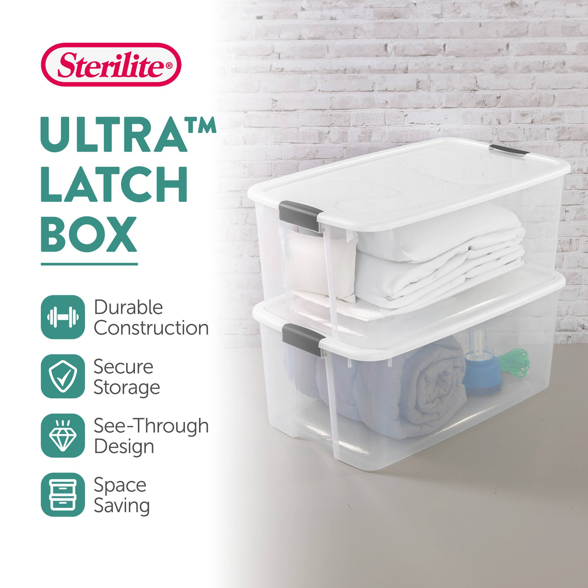 Sterilite™ ULTRA™ LATCH BOX

- Durable Construction
- Secure Storage
- See-Through Design
- Space Saving