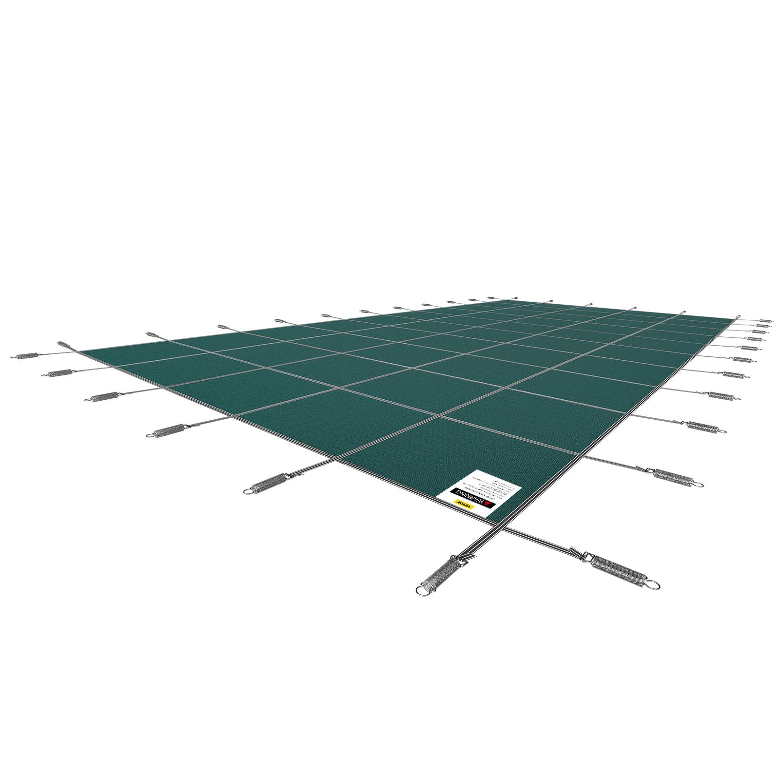 Alt View 5. VEVOR - Pool Safety Cover Fits 18x36ft Rectangle Inground Pools, Safety Pool Cover with Drainage Holes, Mesh Solid Pool Cover - Green.