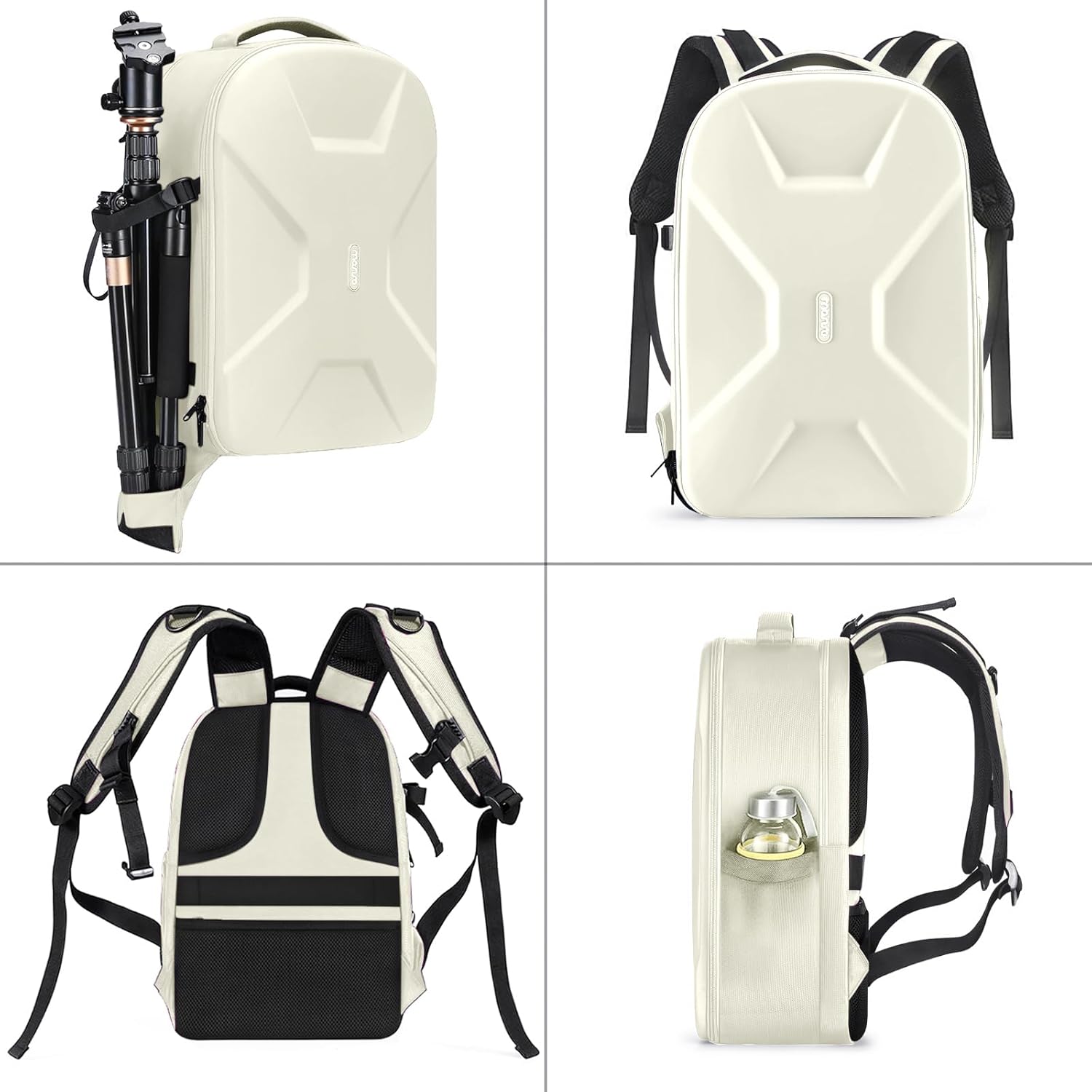 Alt View 1. mosiso - Camera Backpack 15-16 inch Waterproof Hardshell Camera Bag with Tripod Holder&Laptop Compartment - Beige.