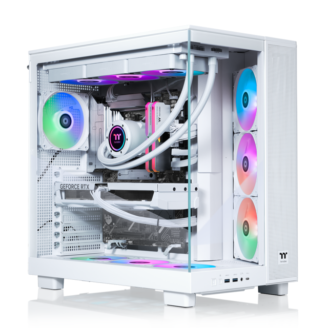 Thermaltake - LCGS View 9580S-380XL Gaming Desktop AMD Ryzen 9 9950X3D 2025, 32GB Memory, NVIDIA GeForce RTX 5080, 2TB NVMe M.2 - Snow
