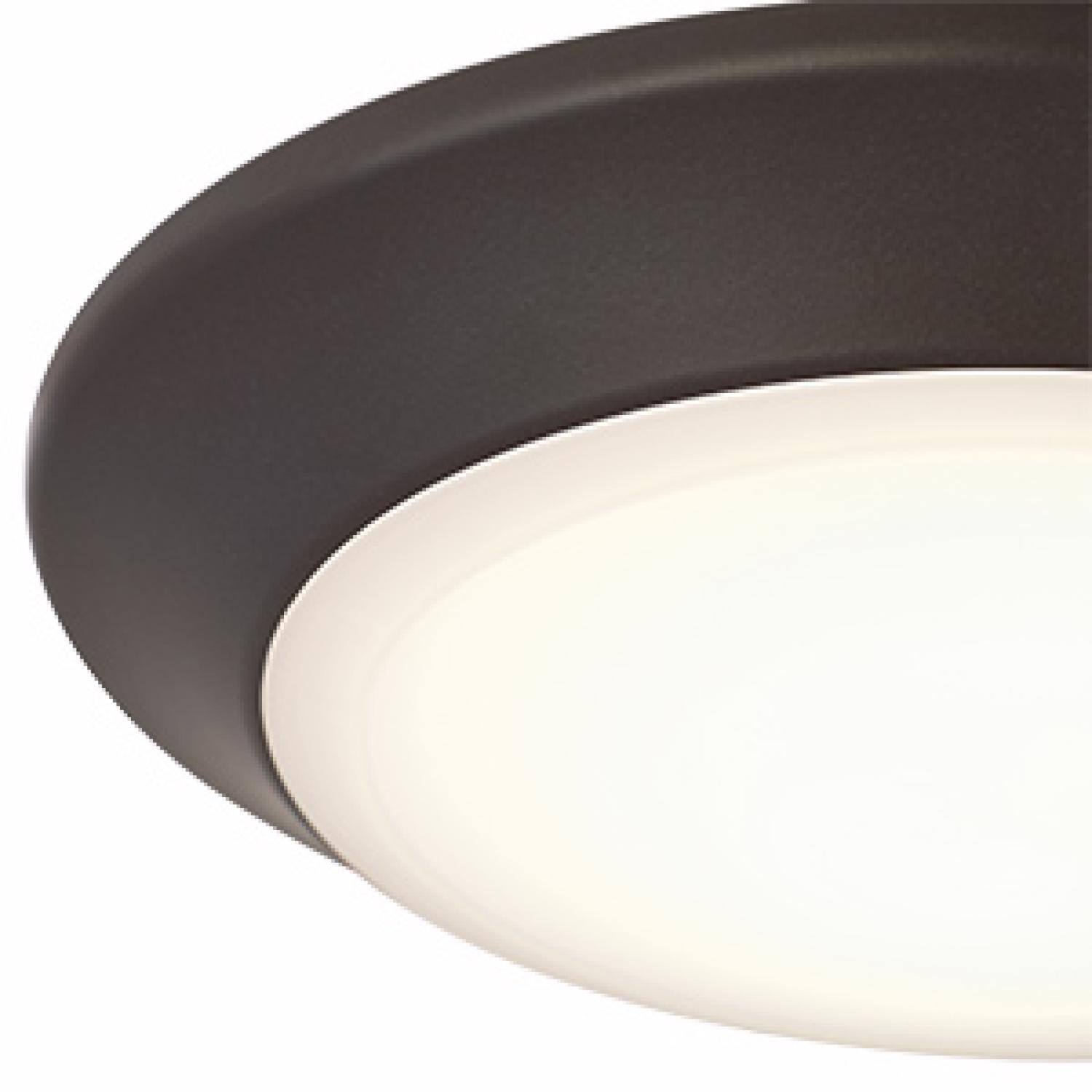 Left. Westinghouse - Westinghouse Color Changing Technology 1.25 in. H X 7.5 in. W X 7.5 in. L Frost Black Ceiling Fixture.