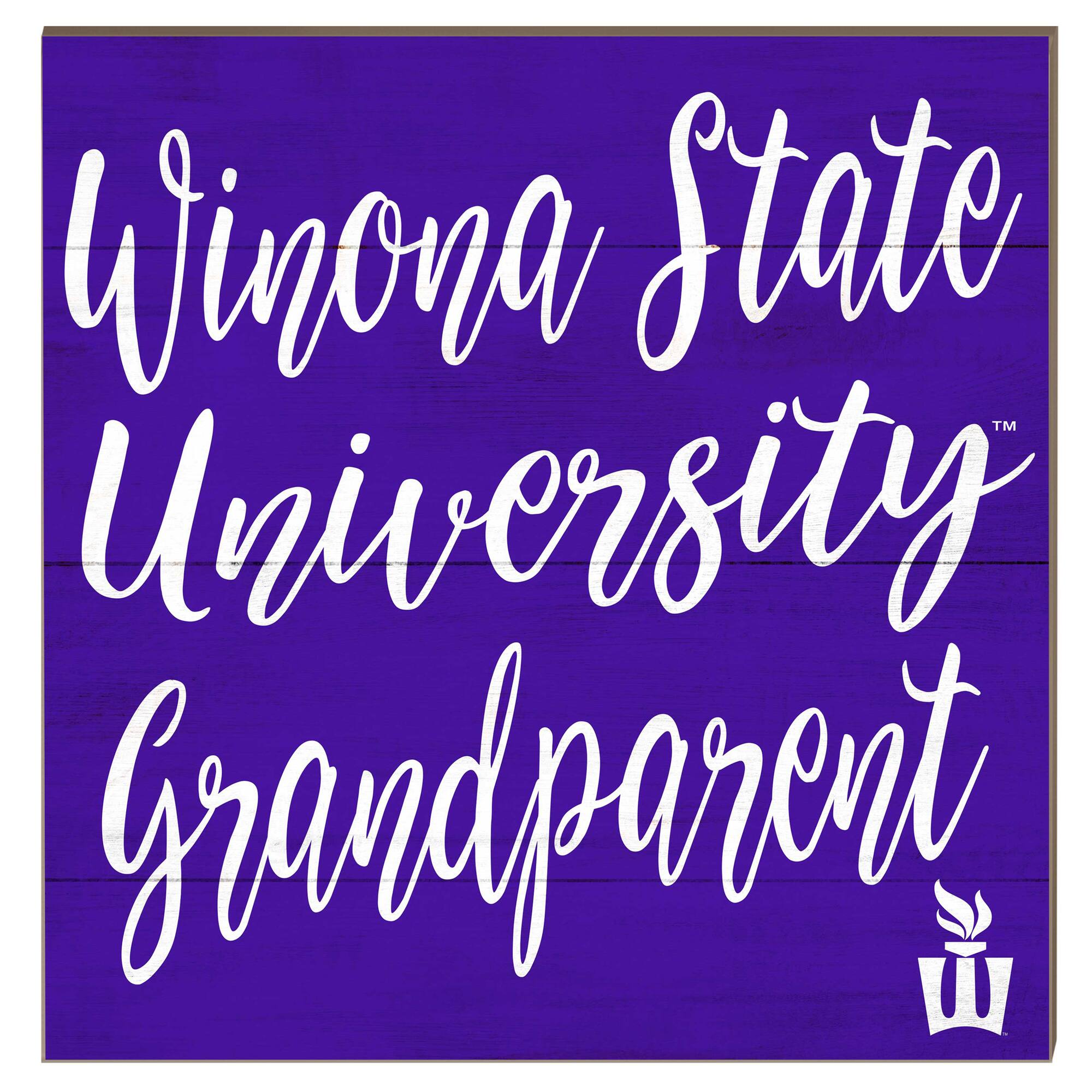 Jardine - Winona State Warriors 10" x 10" Grandparent Plaque - Purple
