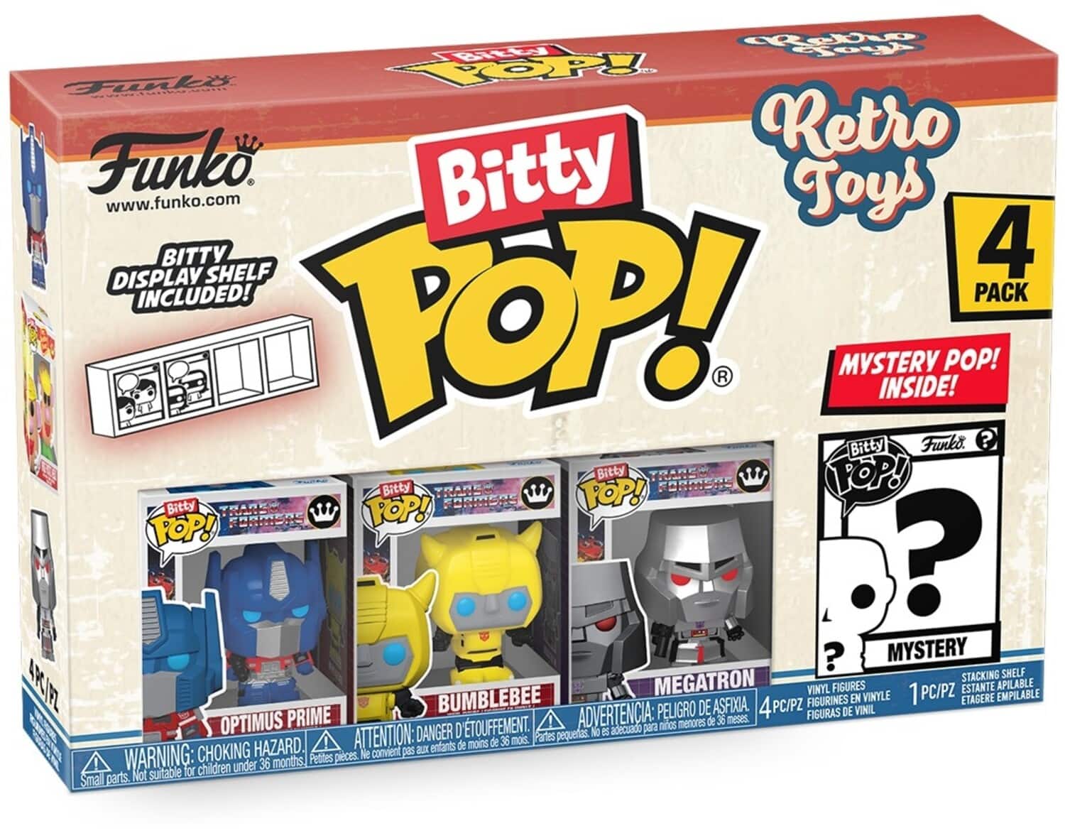 FUNKO Bitty POP!: Retro Toys - Transformers 4-Pack - COLLECTABLES - Multicolor