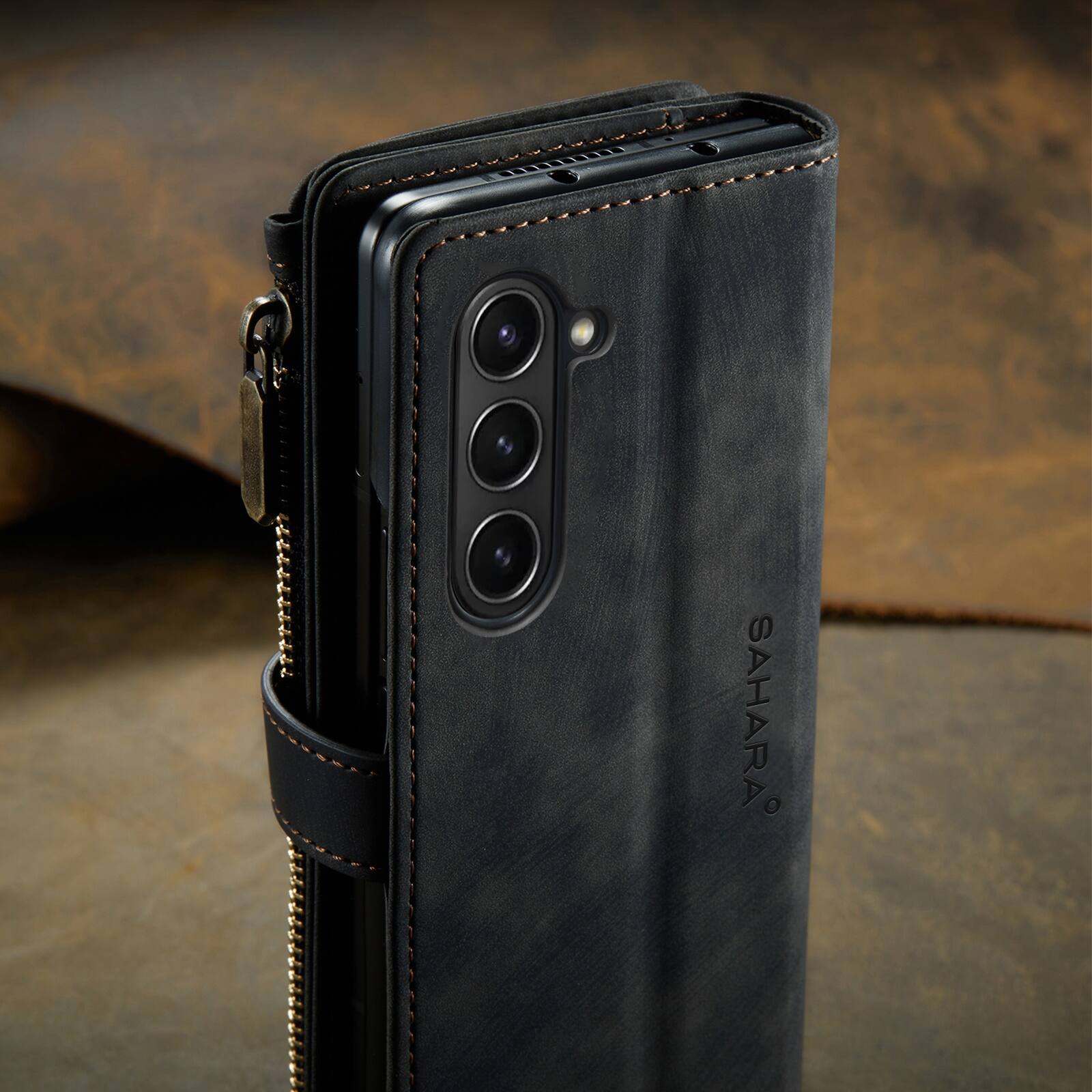 Alt View 16. SaharaCase - Indy Series Wallet Case for Samsung Galaxy Z Fold6 - Scorpion Black.