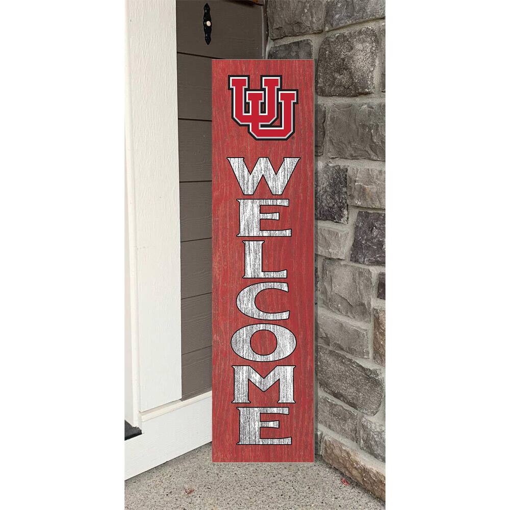 Alt View 1. Jardine - Utah Utes 12'' x 48'' Welcome Leaner - Red.
