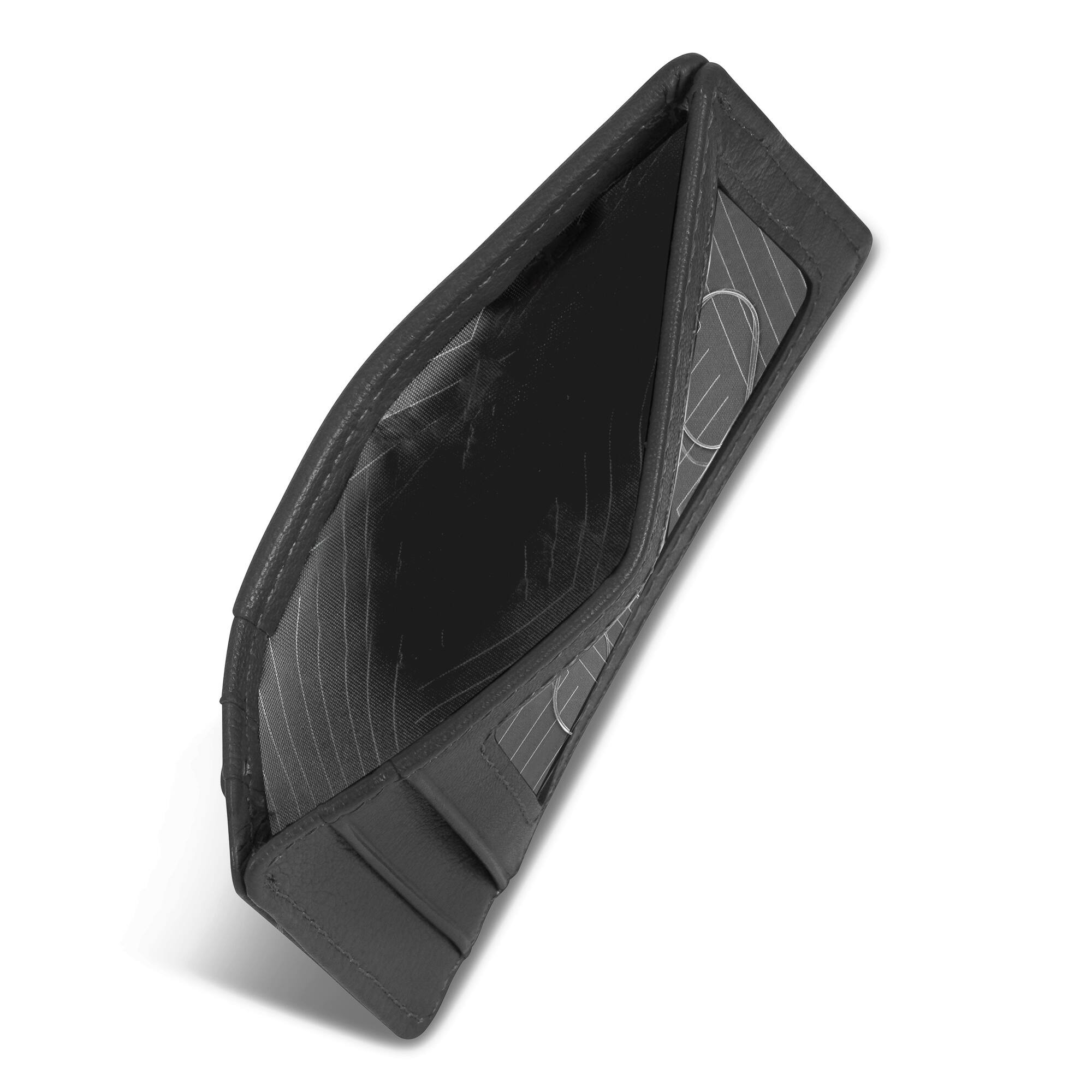 Angle. Champs - Onyx Collection Leather Access Card Case - Black.