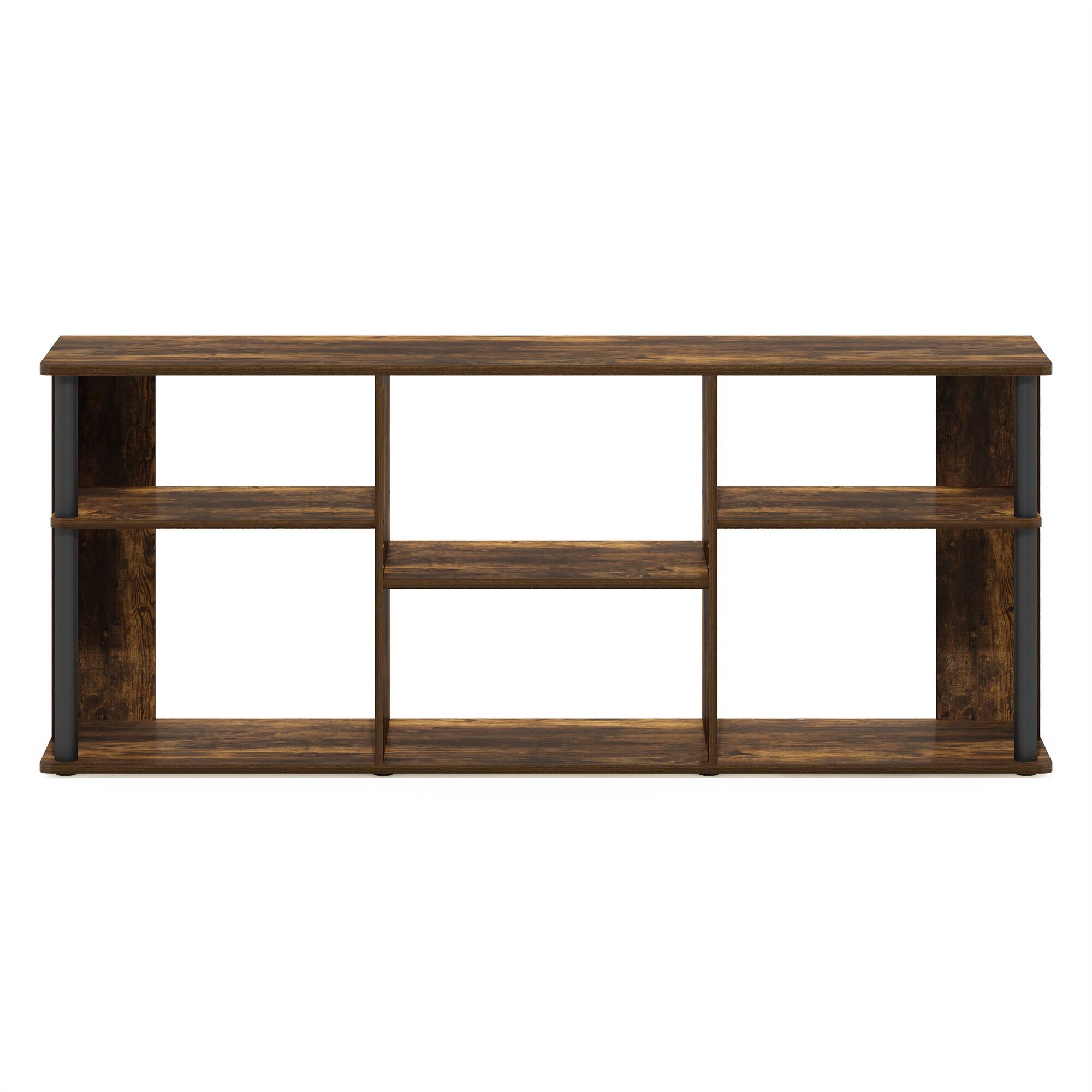 Alt View 2. Furinno - Classic TV Stand with Plastic Poles for TV up to 65-Inch - Amber Pine/Black.