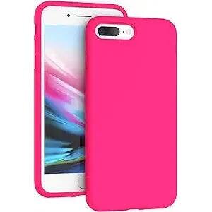 Front. Entronix - Entronix Soft-Touch Liquid Silicone Case for iPhone 8 Plus/7 Plus - Premium Protection - Hot Pink.