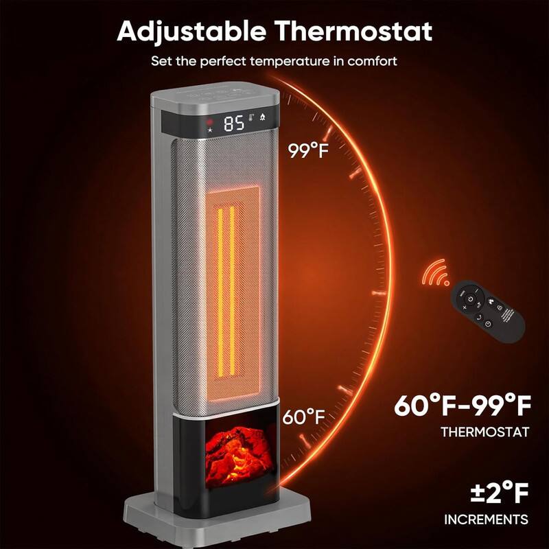 Adjustable Thermostat  
Set the perfect temperature in comfort  

60°F - 99°F THERMOSTAT  
±2°F INCREMENTS