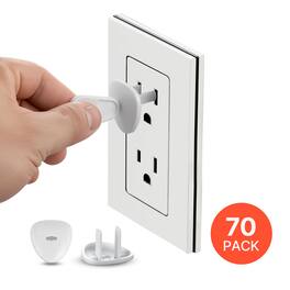 VEVOR - Outlet Covers, 70 Pack, Plug Covers for Electrical Outlets, Secure Electric Socket Protector Caps with Shock Prevention - White