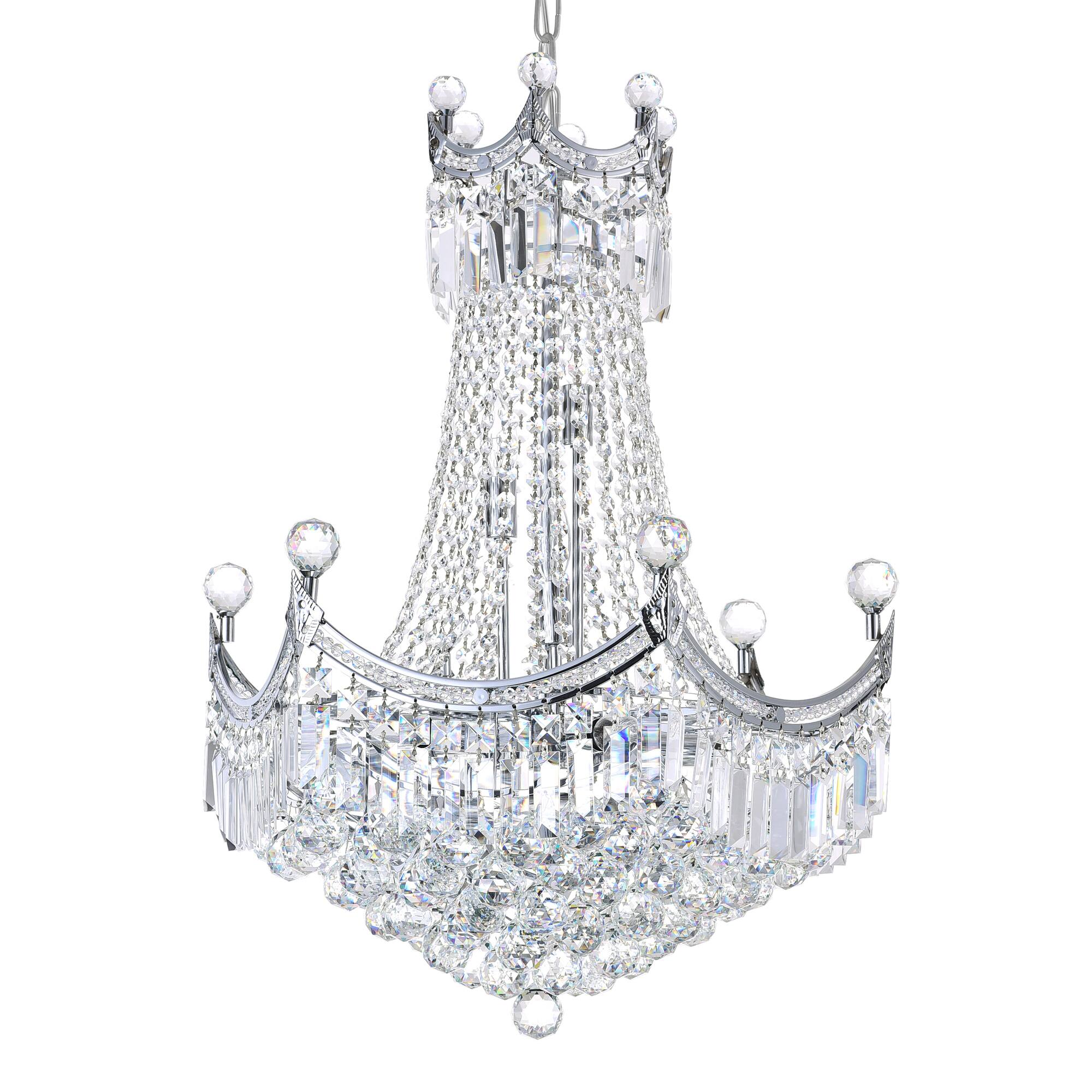 Back. CWI Lighting - Amanda 11 Light Down Chandelier With Chrome Finish - Chrome.