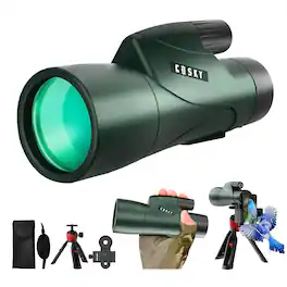 Vulpecula Spade - 12x55 HD Monocular Telescope with BAK4 Prism & FMC Lens, Lightweight with Smartphone Adapter - For Bird Watching,