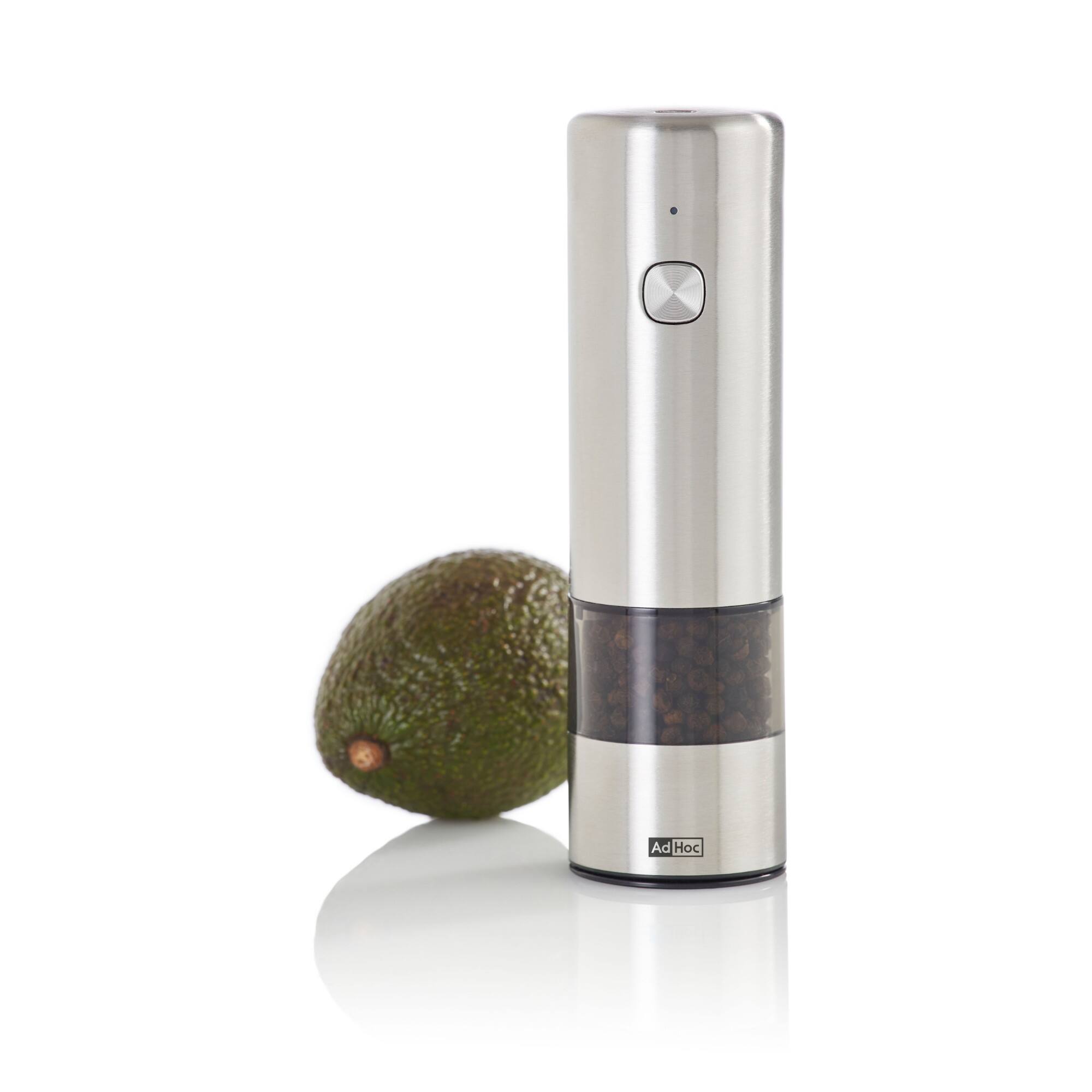 Alt View 1. Ad Hoc - i.Mill Electric Salt & Pepper Grinder, Stainless Steel - Silver.