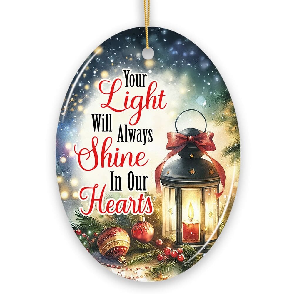 OrnamentallyYou - Christmas Lantern Light in Our Heart Ornament Eternal Shine Memorial Gift - Multi-colored