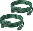 Front. BN-LINK - BN-LINK 2-Pack 15ft Outdoor Extension Cord, 16/3 SJTW, 3 Outlets, Grounded Plug, ETL Listed - Green.