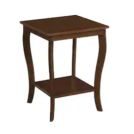 FurniFact - Espresso Square End Table for Living Room and Bedroom with Modern Design - Brown