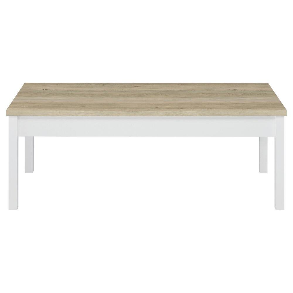 Alt View 4. Coaster Co. of America - Stacie 3-piece Coffee Table Set Distressed Pine and White - Brown.