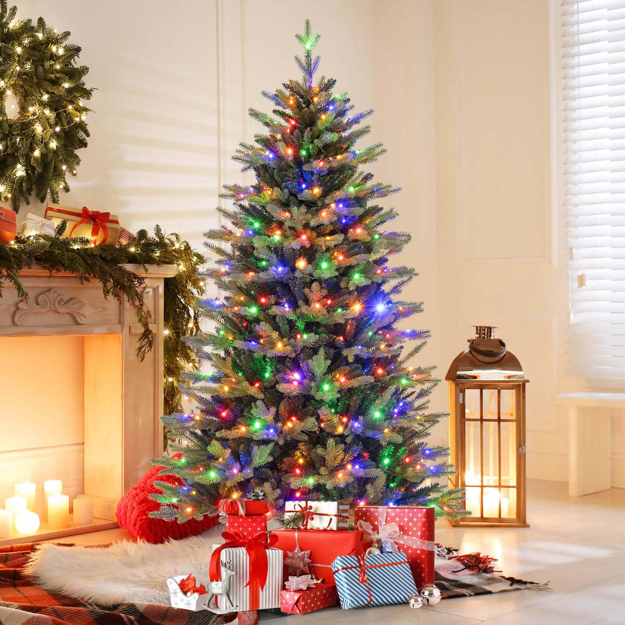 Alt View 1. Costway - Costway 6 FT Artificial Xmas Tree with 1168 Branch Tips 350 LED Lights 11 Lighting Modes - Green.