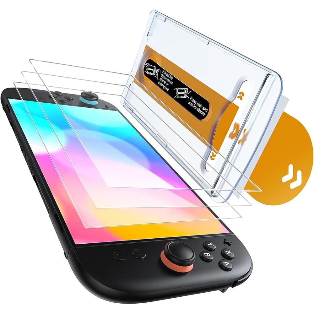 PARKER SLATER - 3 Pack Screen Protector for Nintendo Switch 2 2025, 7.9 Inch Tempered Glass, Military-Grade Shockproof, Clear