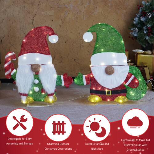 - Detachable for Easy Assembly and Storage
- Charming Outdoor Christmas Decorations
- Suitable for Day and Night Use
- Lightweight to Move but Sturdy Enough with Ground Stakes