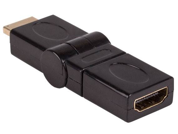 Angle. Cable Leader - HDMI Male to Female Port Saver Adapter, 180-Degree Swivel, Type A 19-Pin - Black.