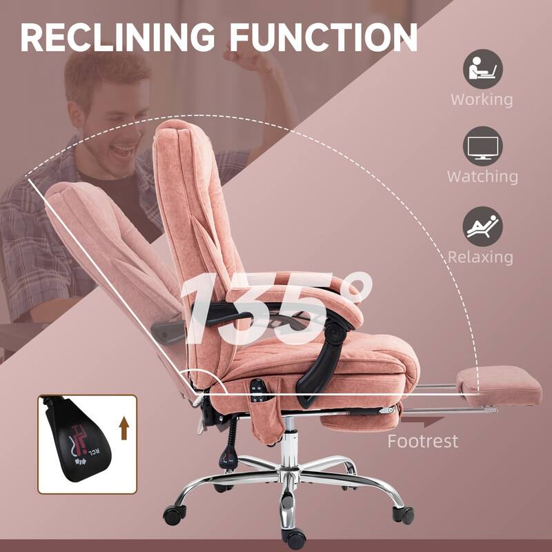 RECLINING FUNCTION

Working  
Watching  
Relaxing  

135°  

Footrest