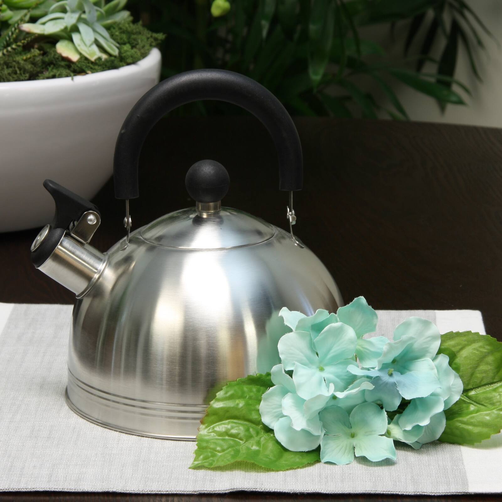 Alt View 3. Mr. Coffee - Mr. Coffee Carterton 1.5 Quart Stainless Steel Whistling Tea Kettle - Silver.