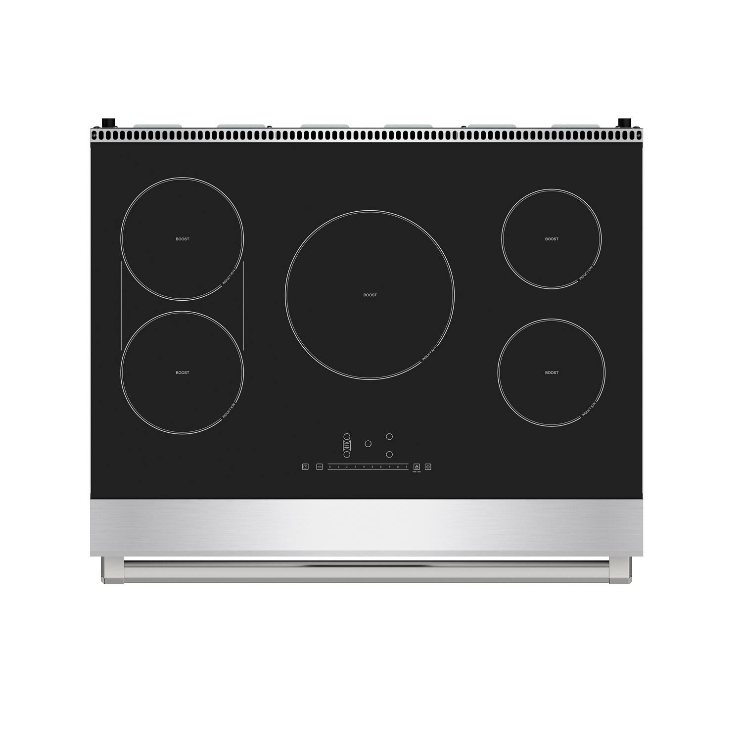 Back. Thor Kitchen - 6 Cu Ft. Freestanding Induction Range with Air Fry - Stainless steel.