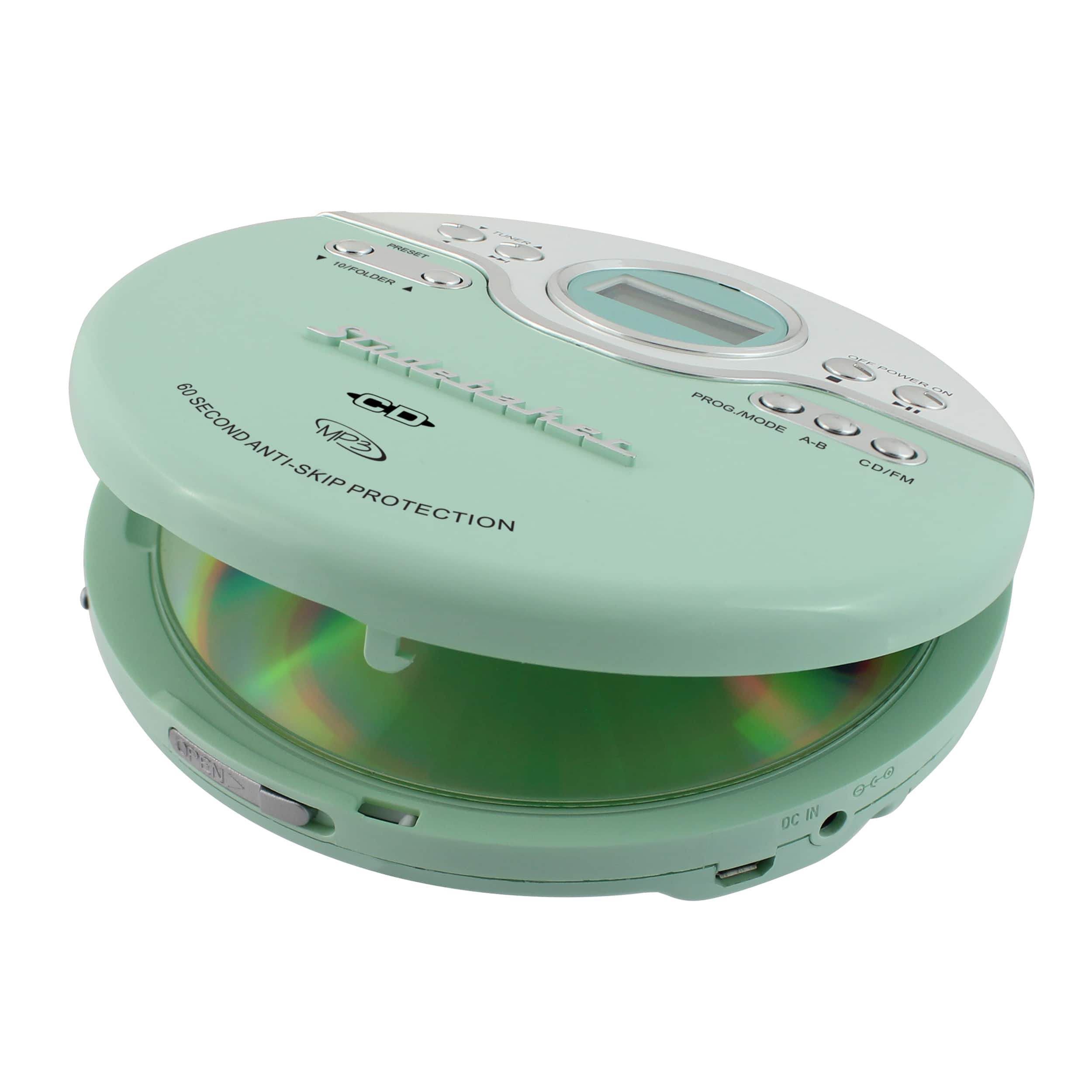 Alt View 11. Studebaker - SB3703 Portable CD Player with FM Radio - Mint Green/White.