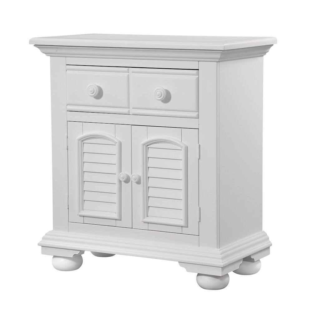 Alt View 2. American Woodcrafters - Cottage Traditions Nightstand - White Cottage - White.