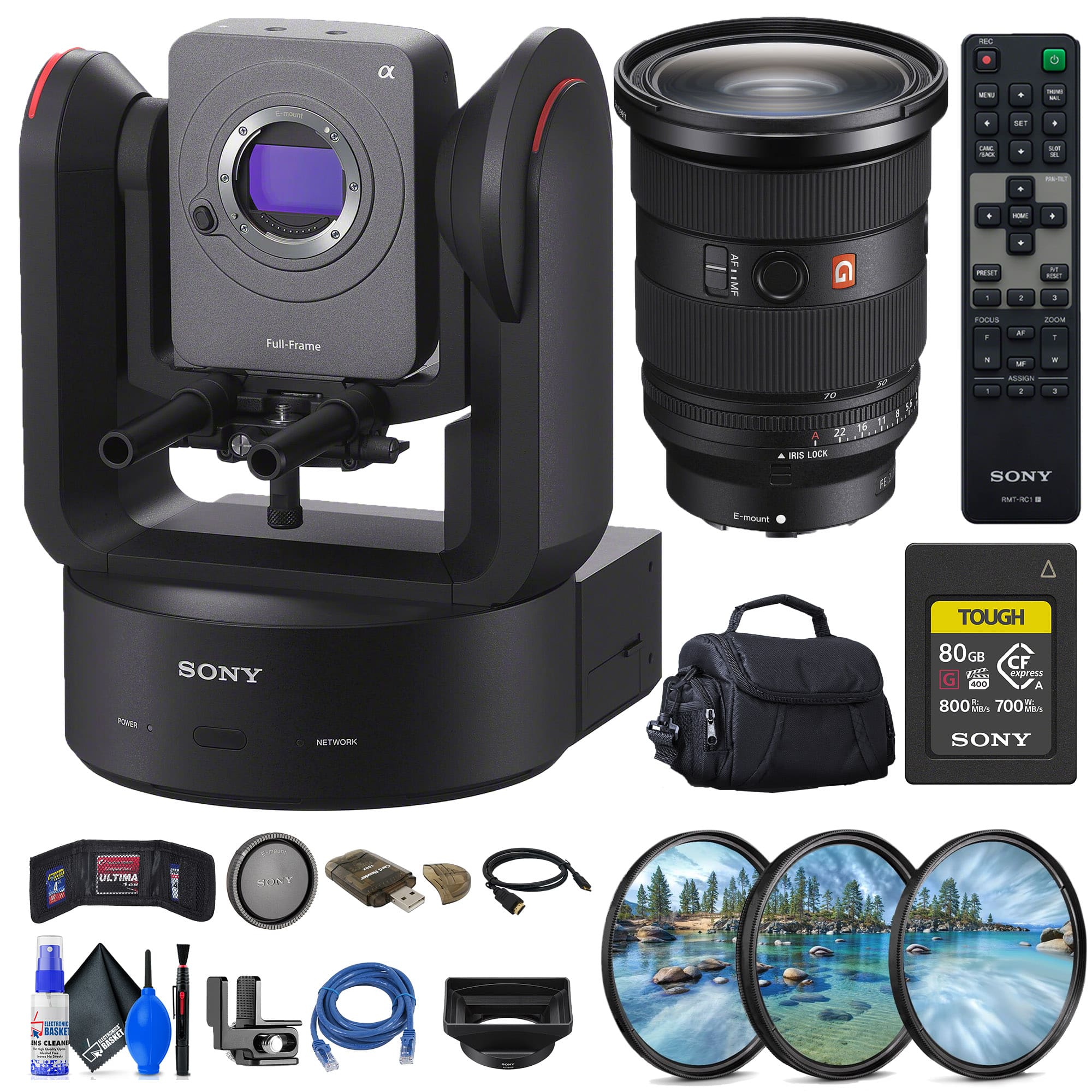 FR7 Cinema Line PTZ Camera + Sony FE 24-70mm Lens + Sony 80GB Card + More