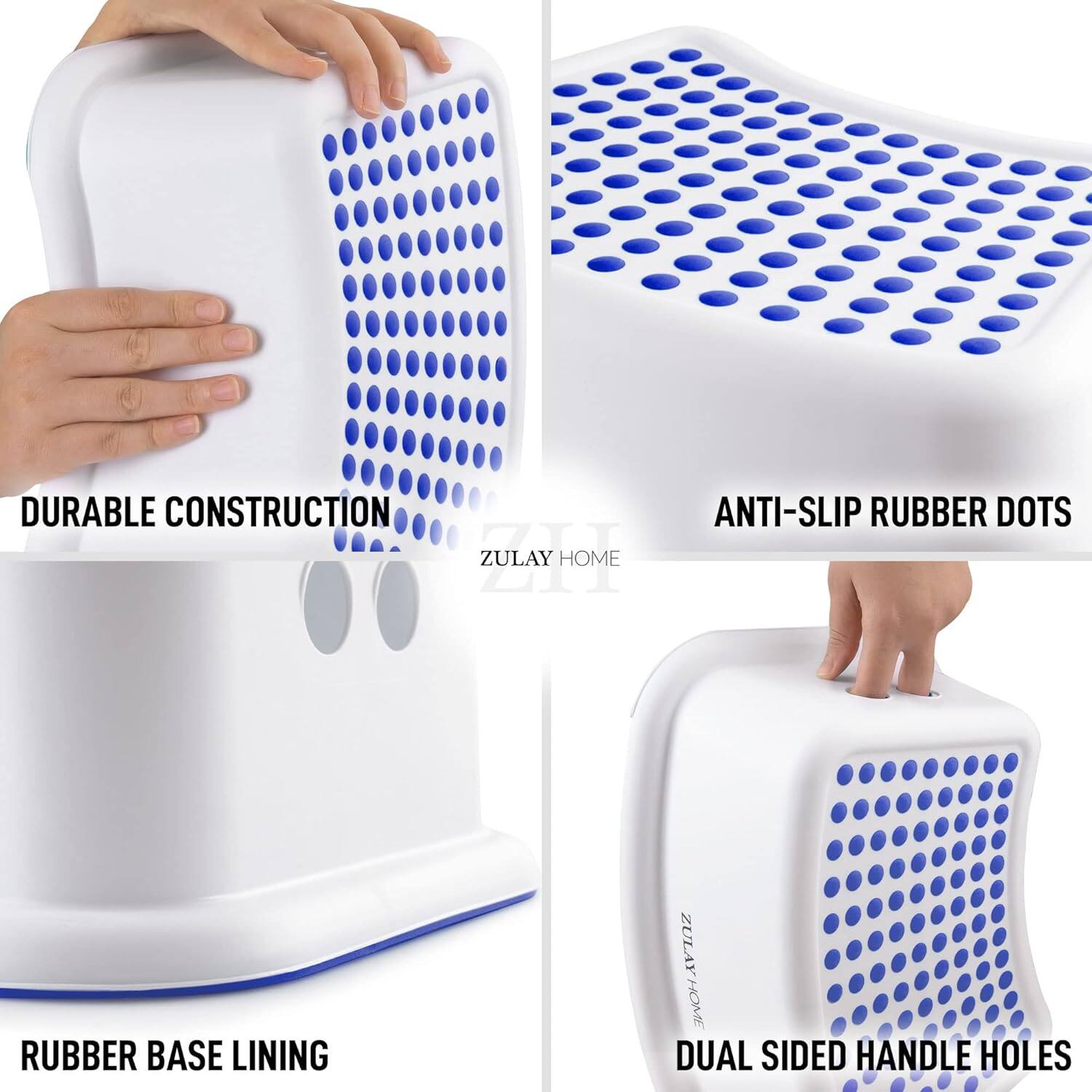 Alt View 1. Zulay Kitchen - Zulay Home Step Stools for Kids - Toddler Step Stool for Bathroom Sink with Anti-Slip Surface & Base - Dark Blue.