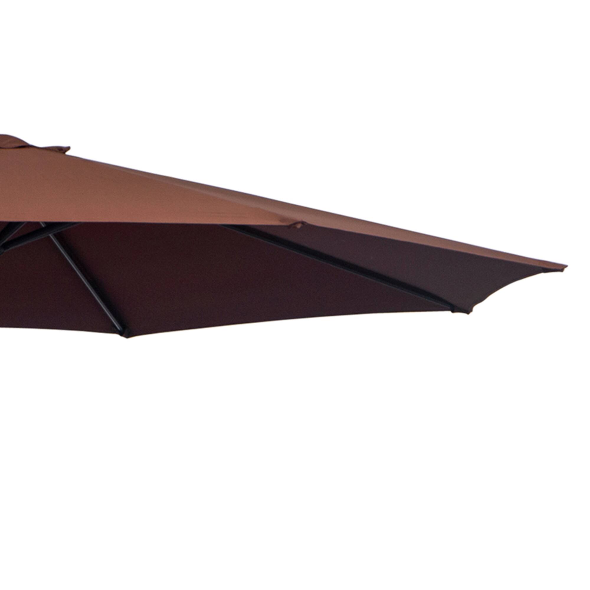 Alt View 5. Outsunny - 10' Cantilever Hanging Tilt Offset Patio Umbrella with UV & Water Fighting Material and Cross Base - Brown.
